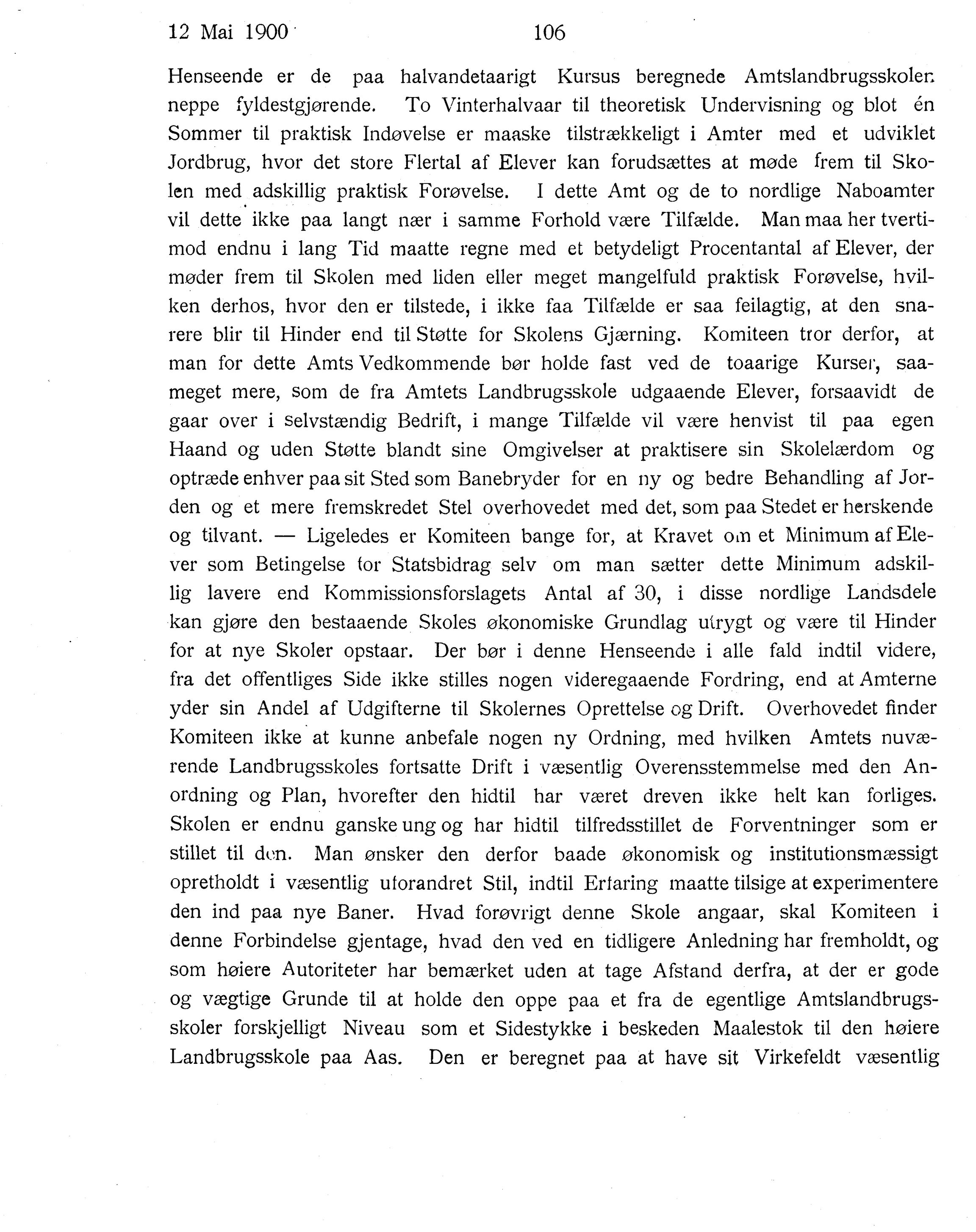 Nordland Fylkeskommune. Fylkestinget, AIN/NFK-17/176/A/Ac/L0023: Fylkestingsforhandlinger 1900, 1900