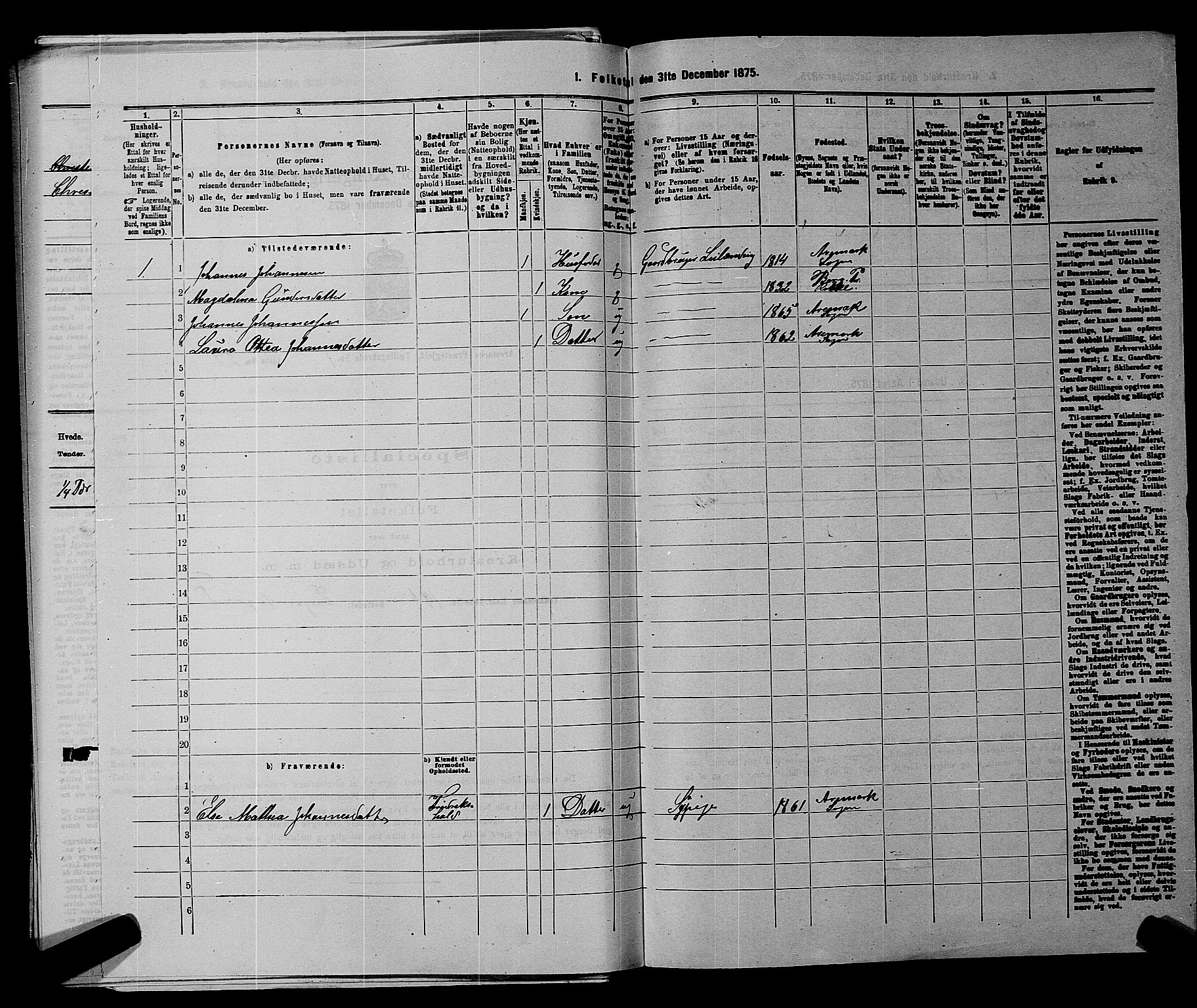 RA, 1875 census for 0118P Aremark, 1875, p. 203