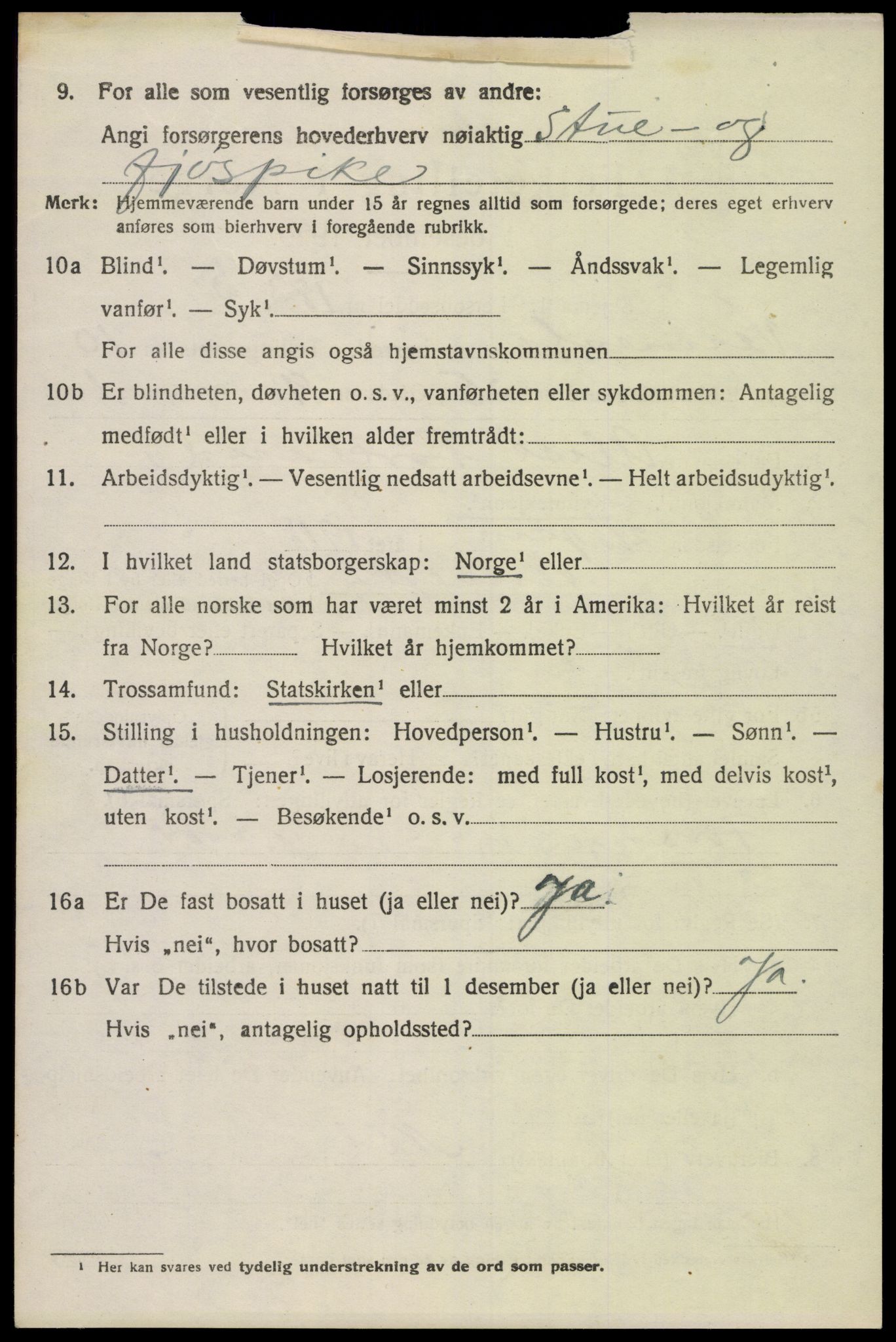 SAK, 1920 census for Vennesla, 1920, p. 7091