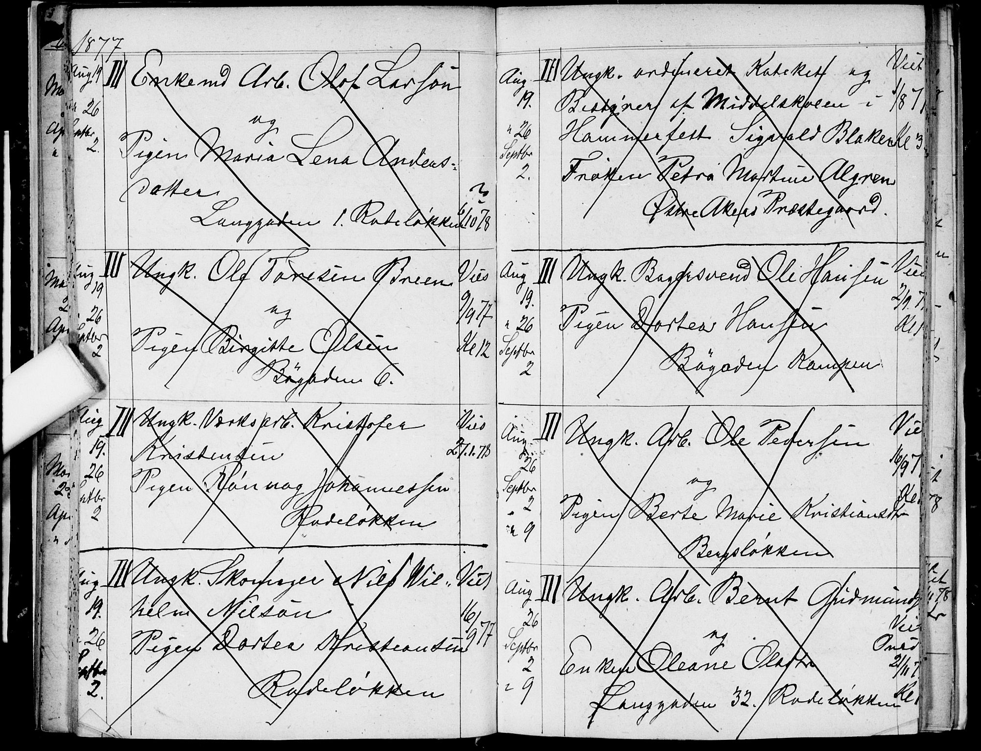 Østre Aker prestekontor Kirkebøker, AV/SAO-A-10840/H/Ha/L0003: Banns register no. I 3, 1873-1878