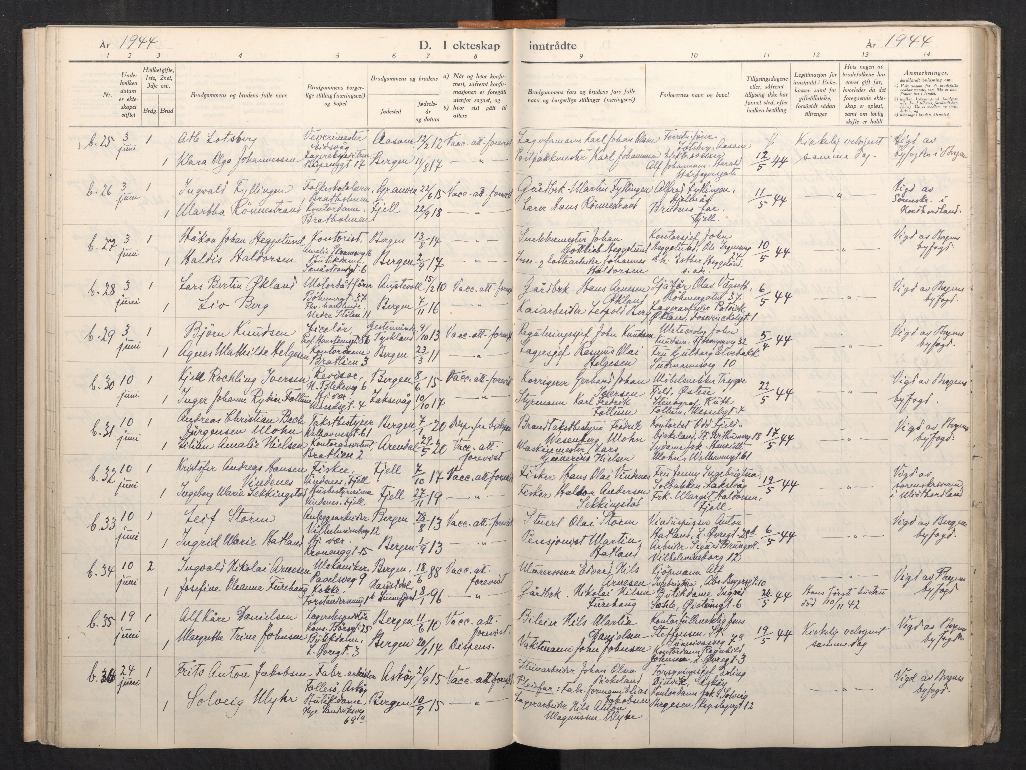 Korskirken sokneprestembete, AV/SAB-A-76101/H/Haa: Parish register (official) no. A 15, 1942-1945