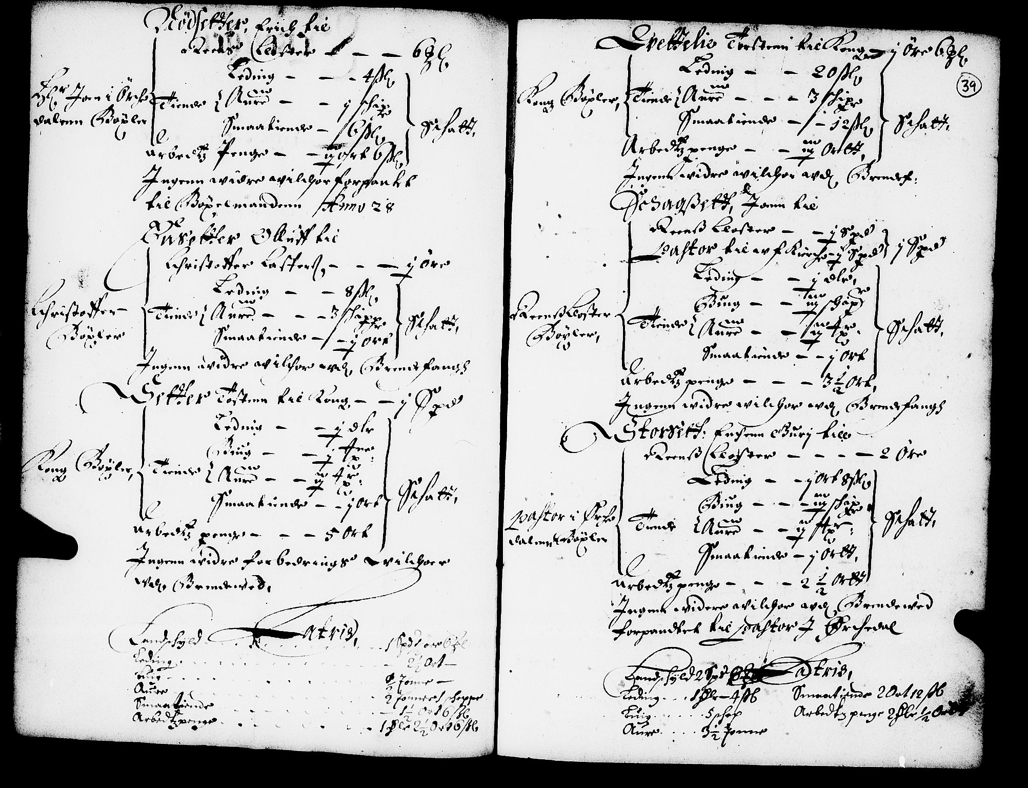 Rentekammeret inntil 1814, Realistisk ordnet avdeling, AV/RA-EA-4070/N/Nb/Nba/L0052: Strinda len, 1667, p. 38b-39a