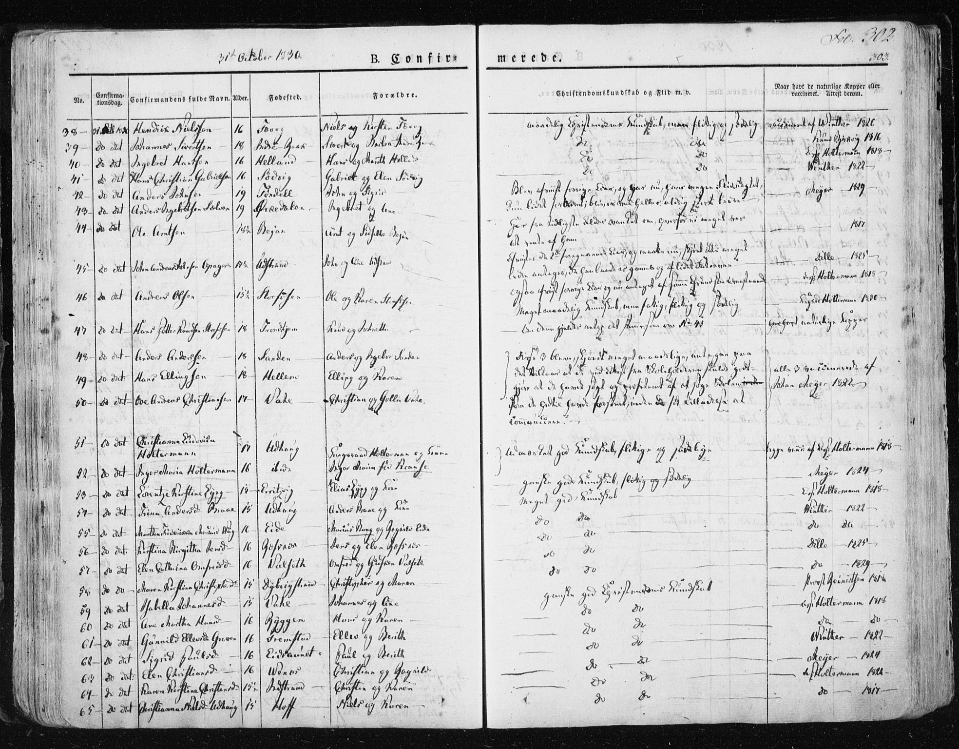 Ministerialprotokoller, klokkerbøker og fødselsregistre - Sør-Trøndelag, SAT/A-1456/659/L0735: Parish register (official) no. 659A05, 1826-1841, p. 302