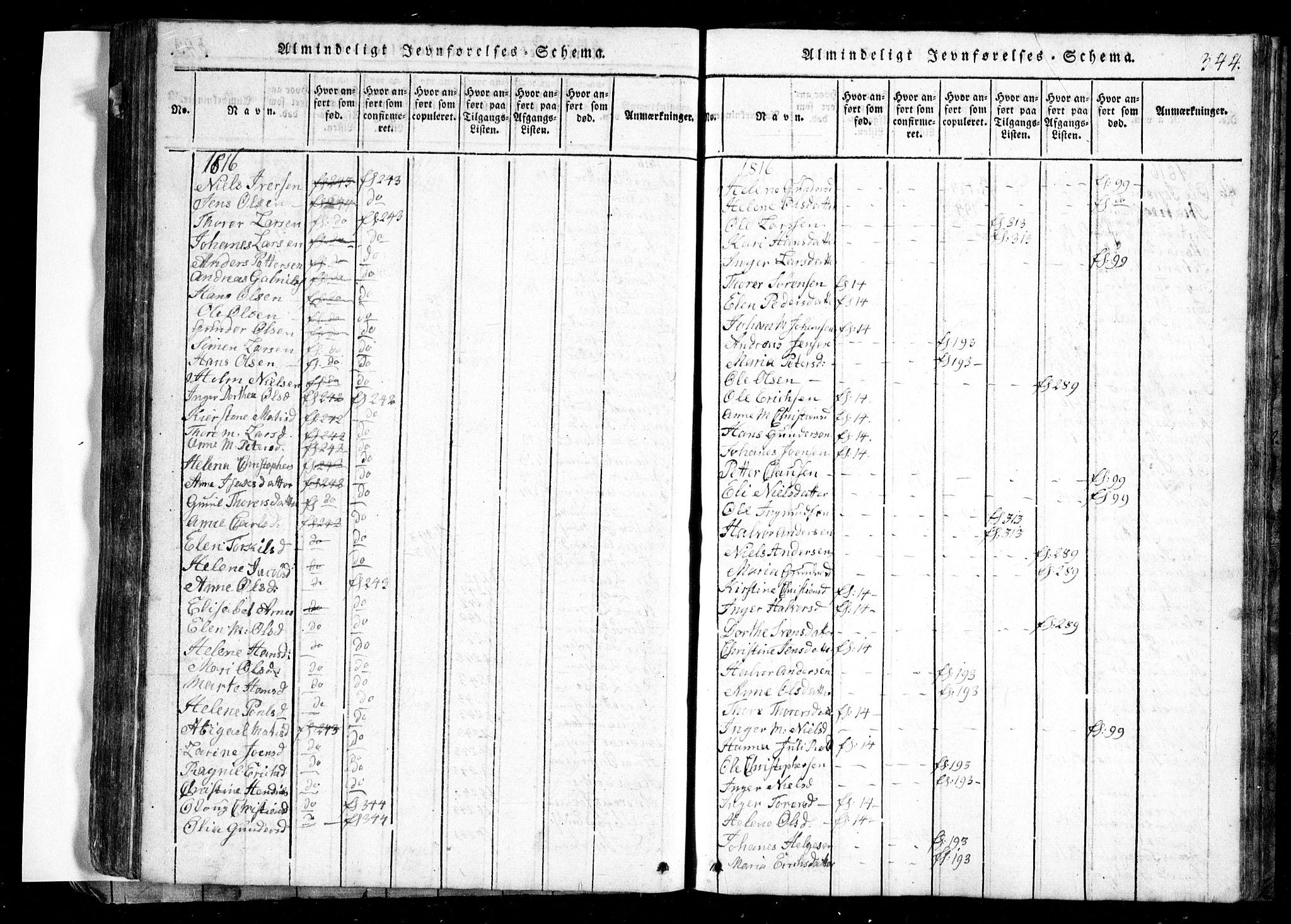 Spydeberg prestekontor Kirkebøker, AV/SAO-A-10924/G/Ga/L0001: Parish register (copy) no. I 1, 1814-1868, p. 344