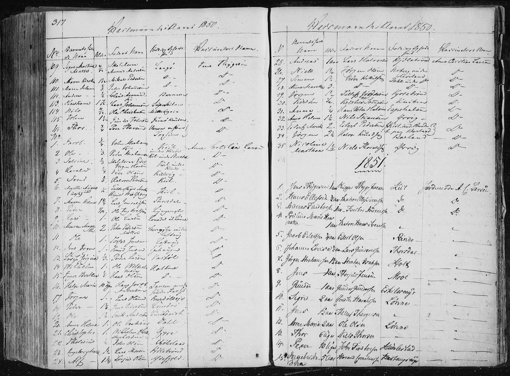 Sannidal kirkebøker, AV/SAKO-A-296/F/Fa/L0007: Parish register (official) no. 7, 1831-1854, p. 317