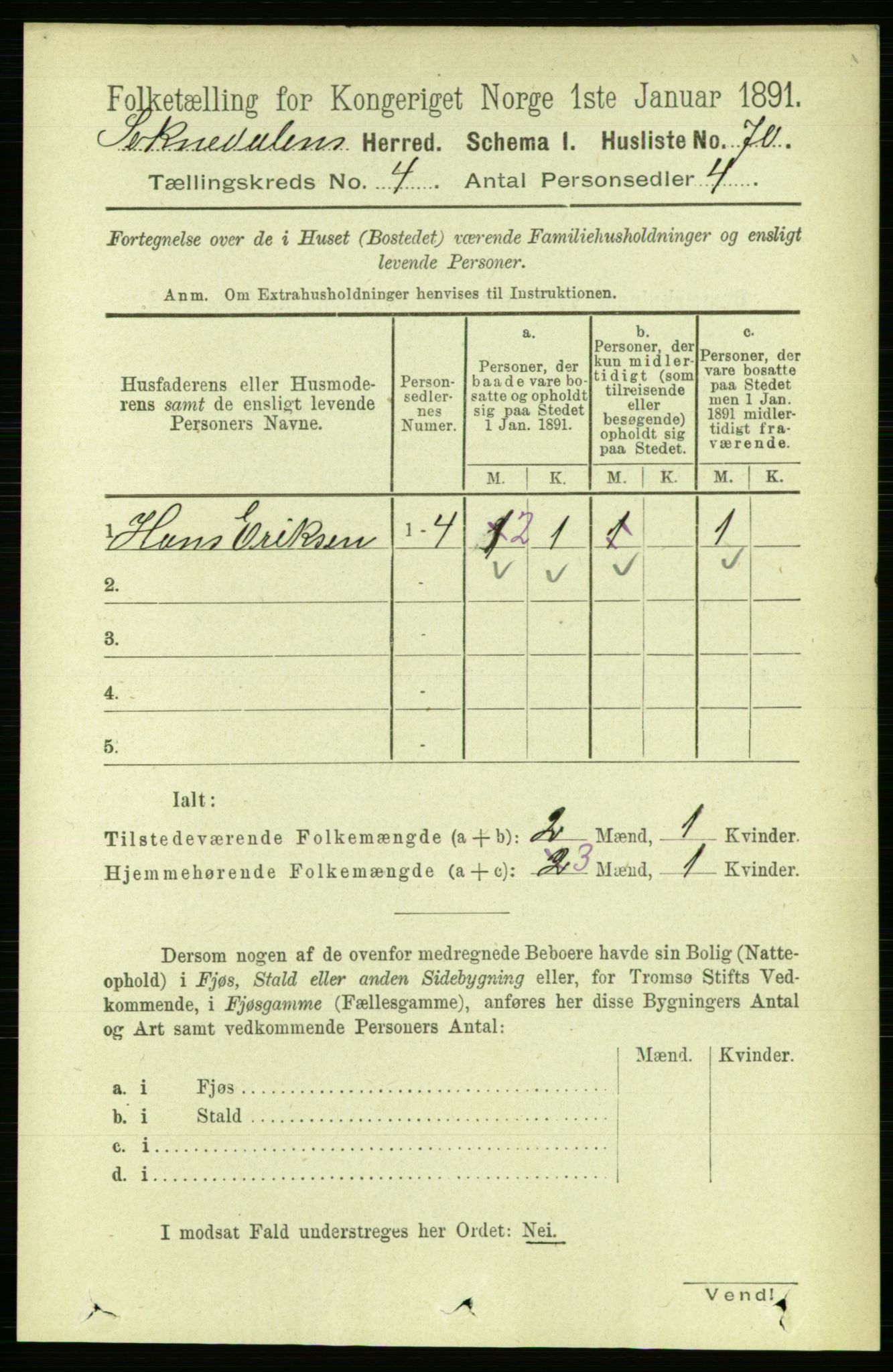 RA, 1891 census for 1649 Soknedal, 1891, p. 1595
