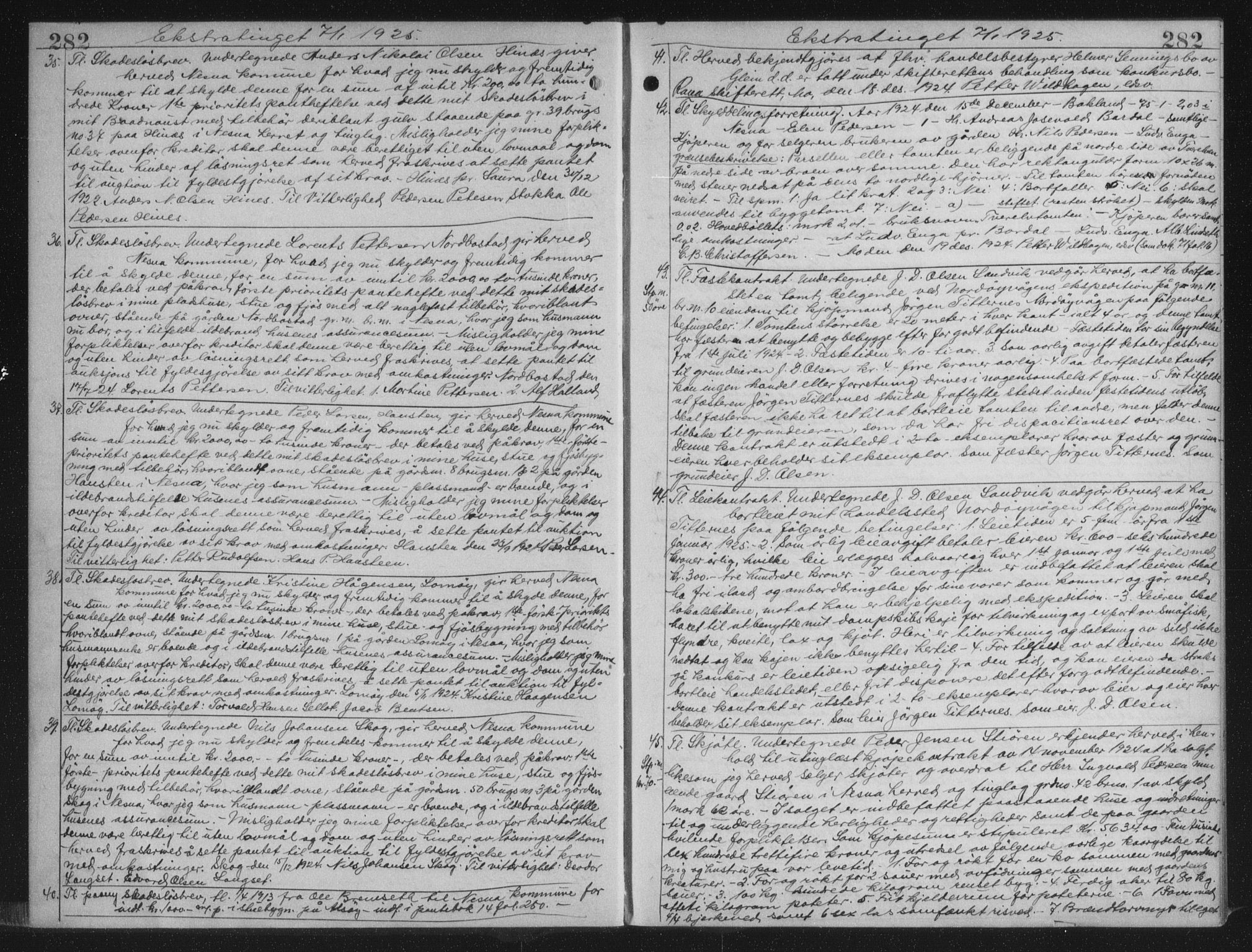 Rana sorenskriveri , AV/SAT-A-1108/1/2/2C/L0018: Mortgage book no. 18, 1923-1928, p. 282, Deed date: 07.01.1925