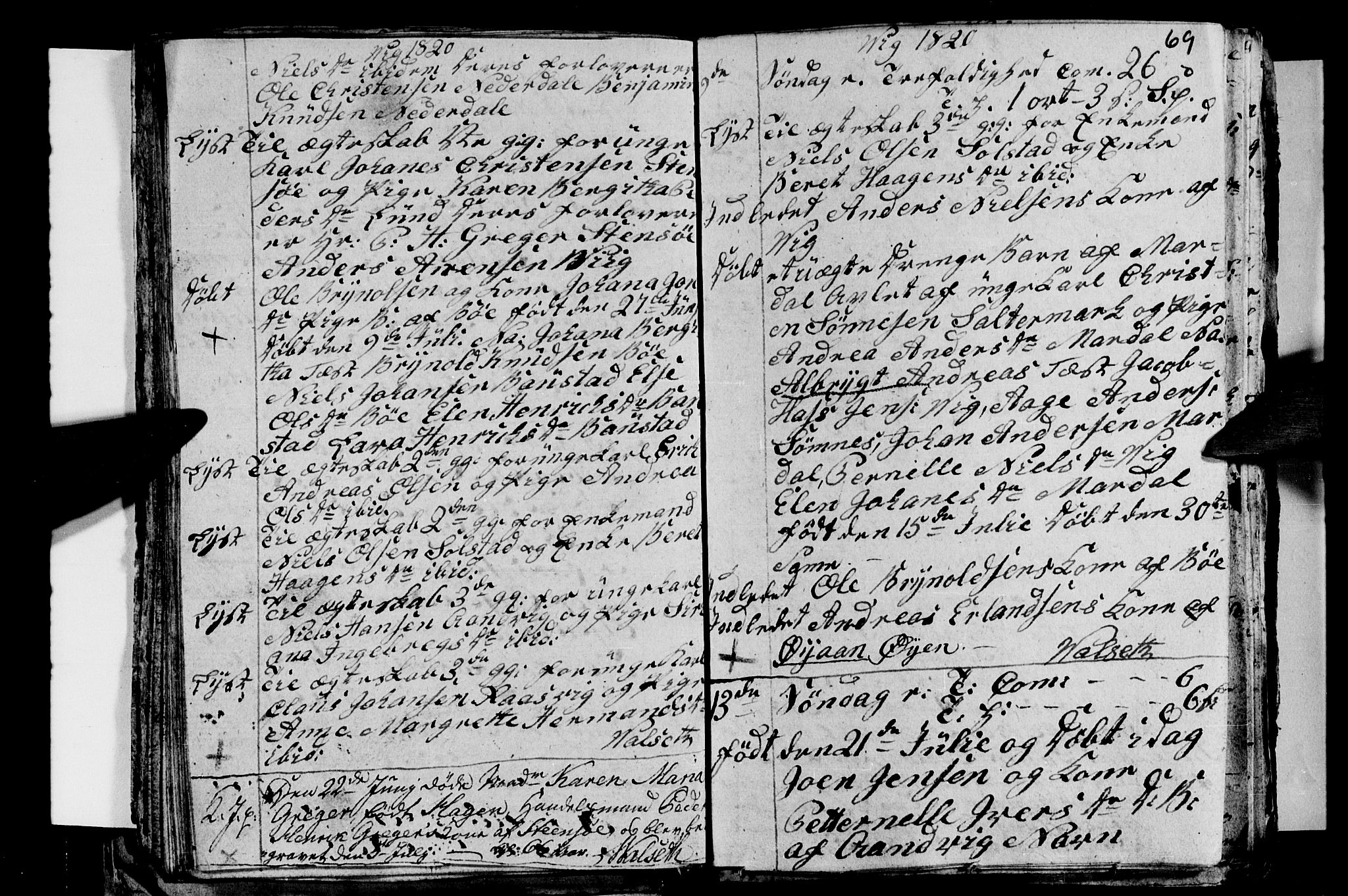 Ministerialprotokoller, klokkerbøker og fødselsregistre - Nordland, SAT/A-1459/812/L0185: Parish register (copy) no. 812C03, 1815-1837, p. 69