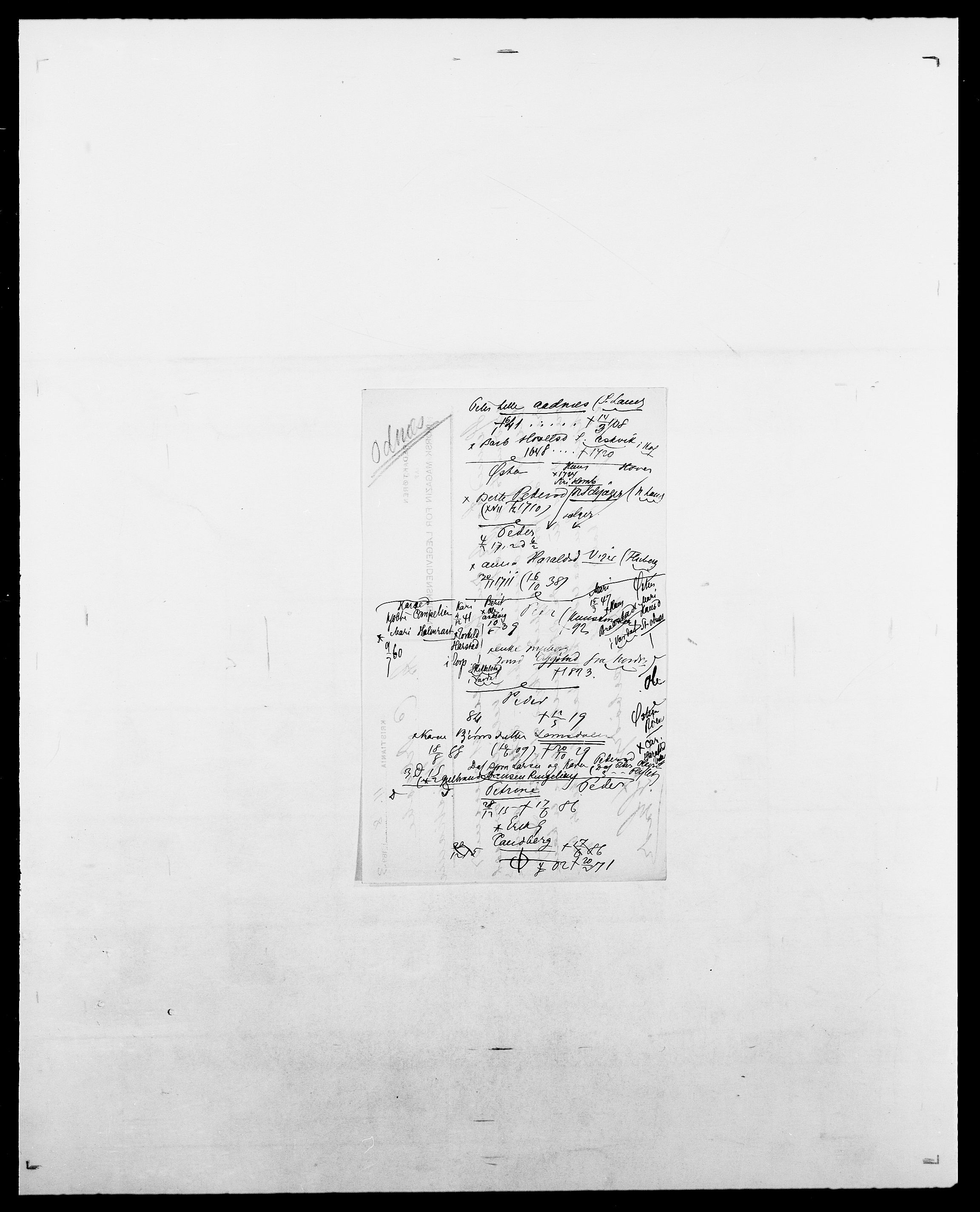 Delgobe, Charles Antoine - samling, AV/SAO-PAO-0038/D/Da/L0029: Obel - Oxholm, p. 20