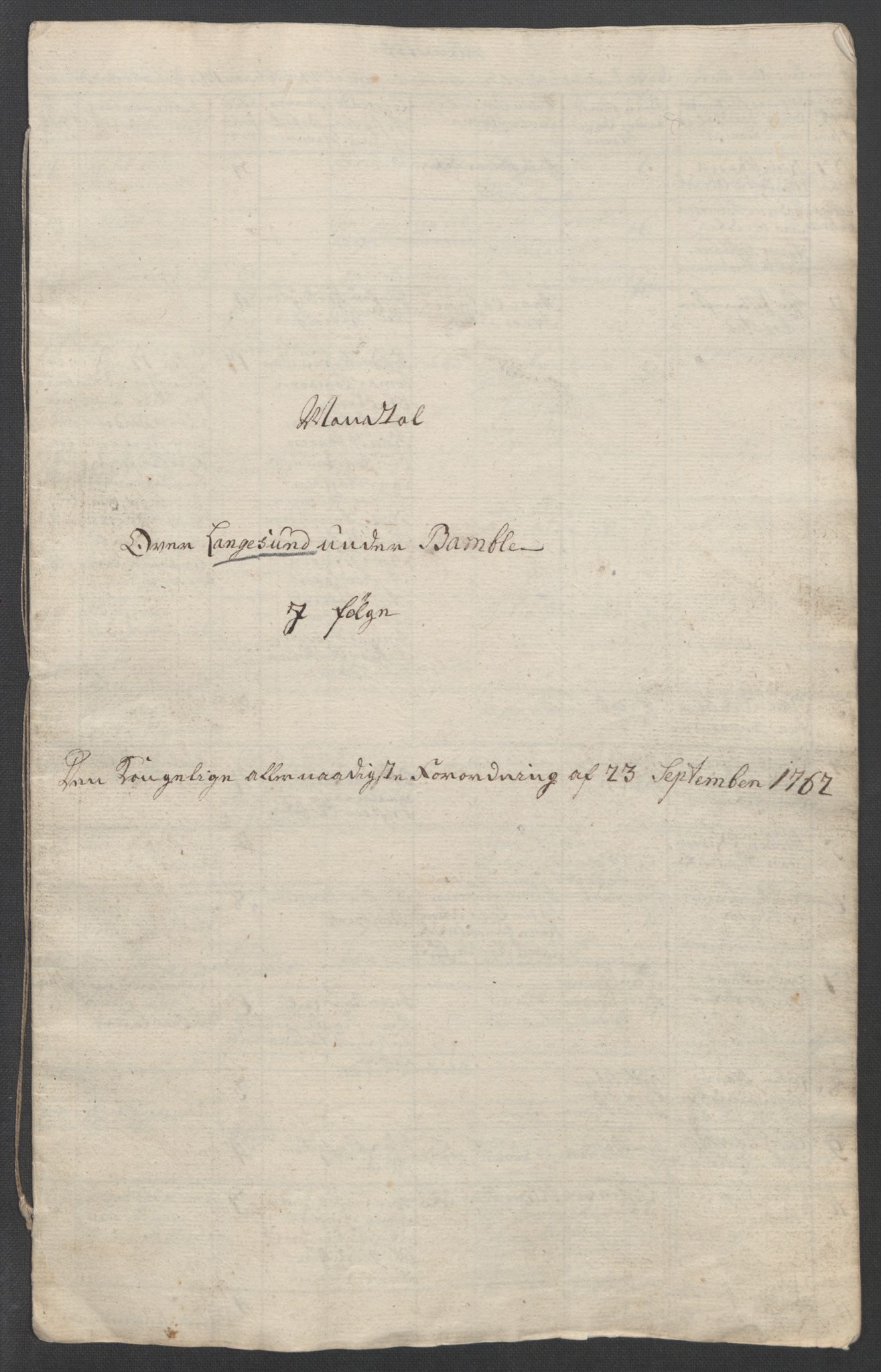 Rentekammeret inntil 1814, Reviderte regnskaper, Fogderegnskap, AV/RA-EA-4092/R37/L2239: Ekstraskatten Nedre Telemark og Bamble, 1762-1763, p. 255