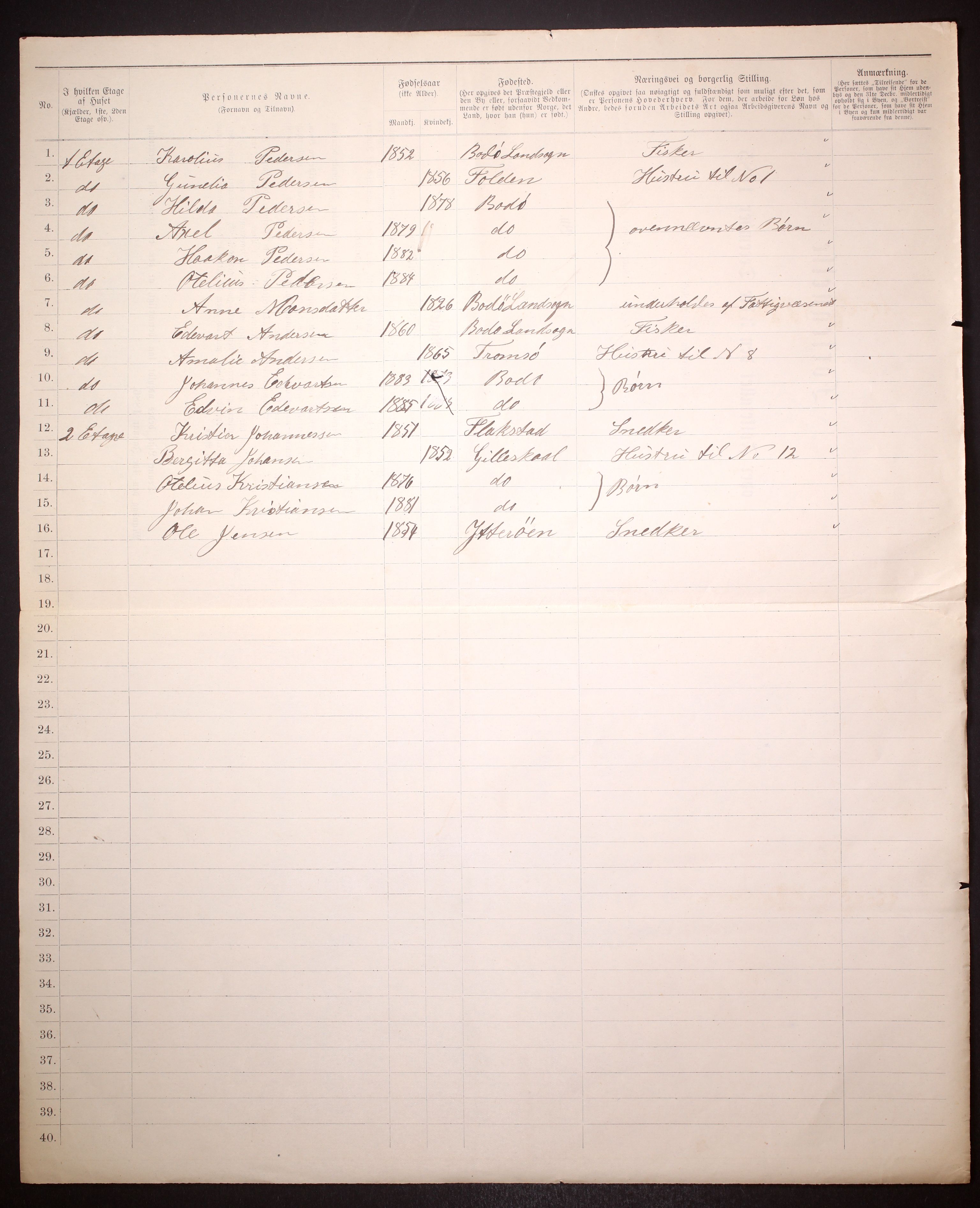 SAT, 1885 census for 1804 Bodø, 1885, p. 34