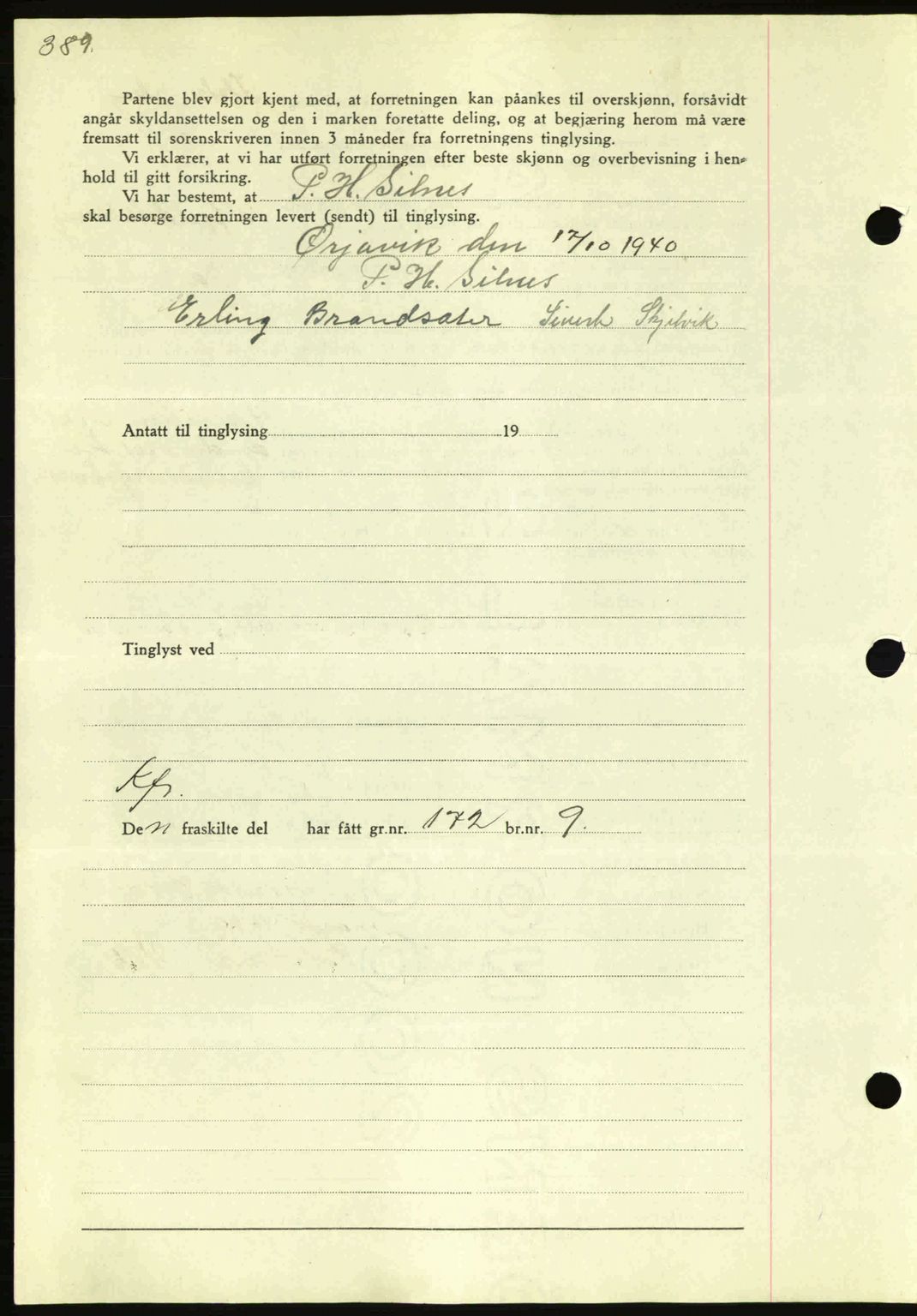 Nordmøre sorenskriveri, AV/SAT-A-4132/1/2/2Ca: Mortgage book no. A95, 1943-1943, Diary no: : 1448/1943