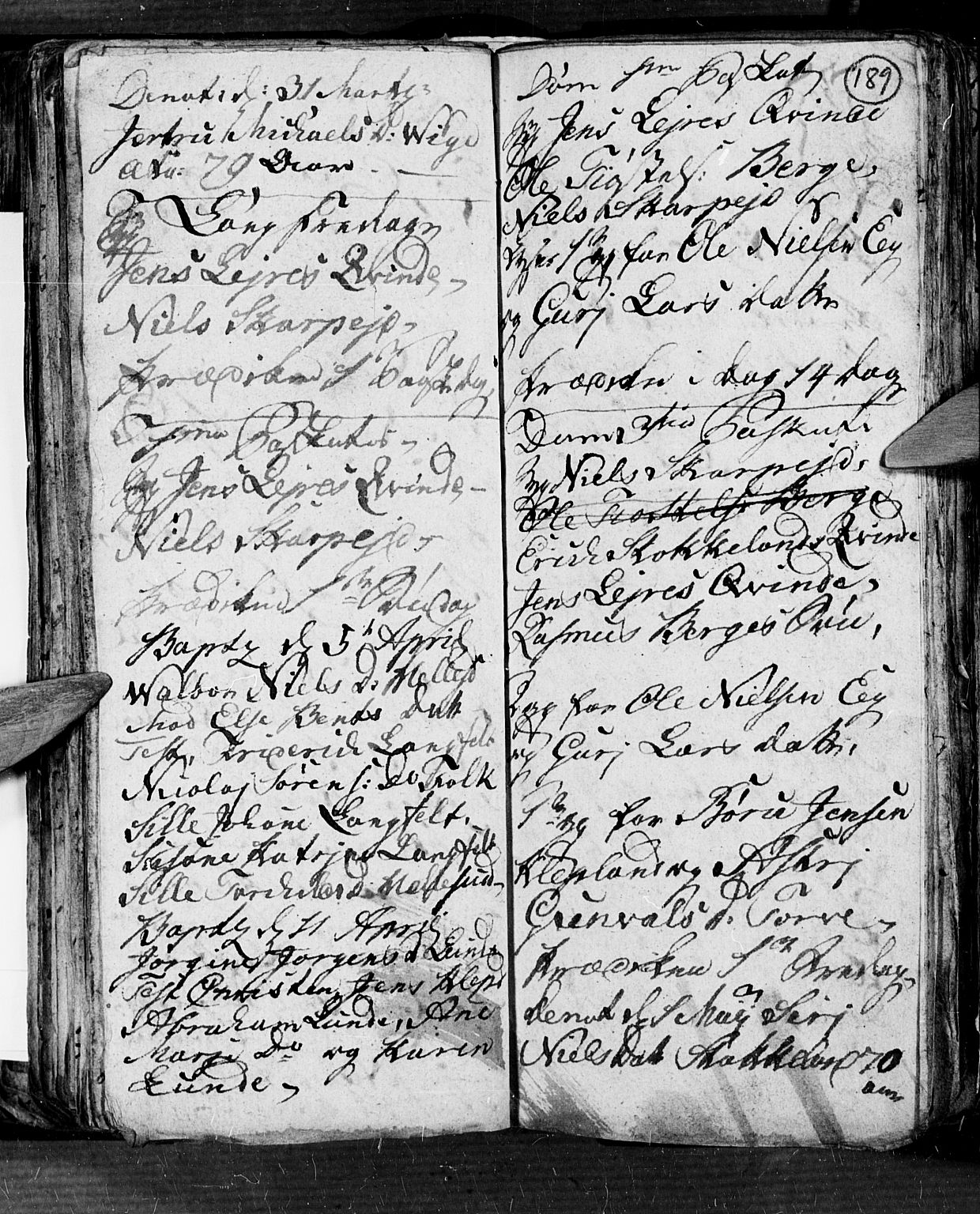SAK, Søgne sokneprestkontor, SAK/1111-0037/F/Fb/Fbb/L0001Parish register (copy) no. B 1, 1779-1802, p. 189