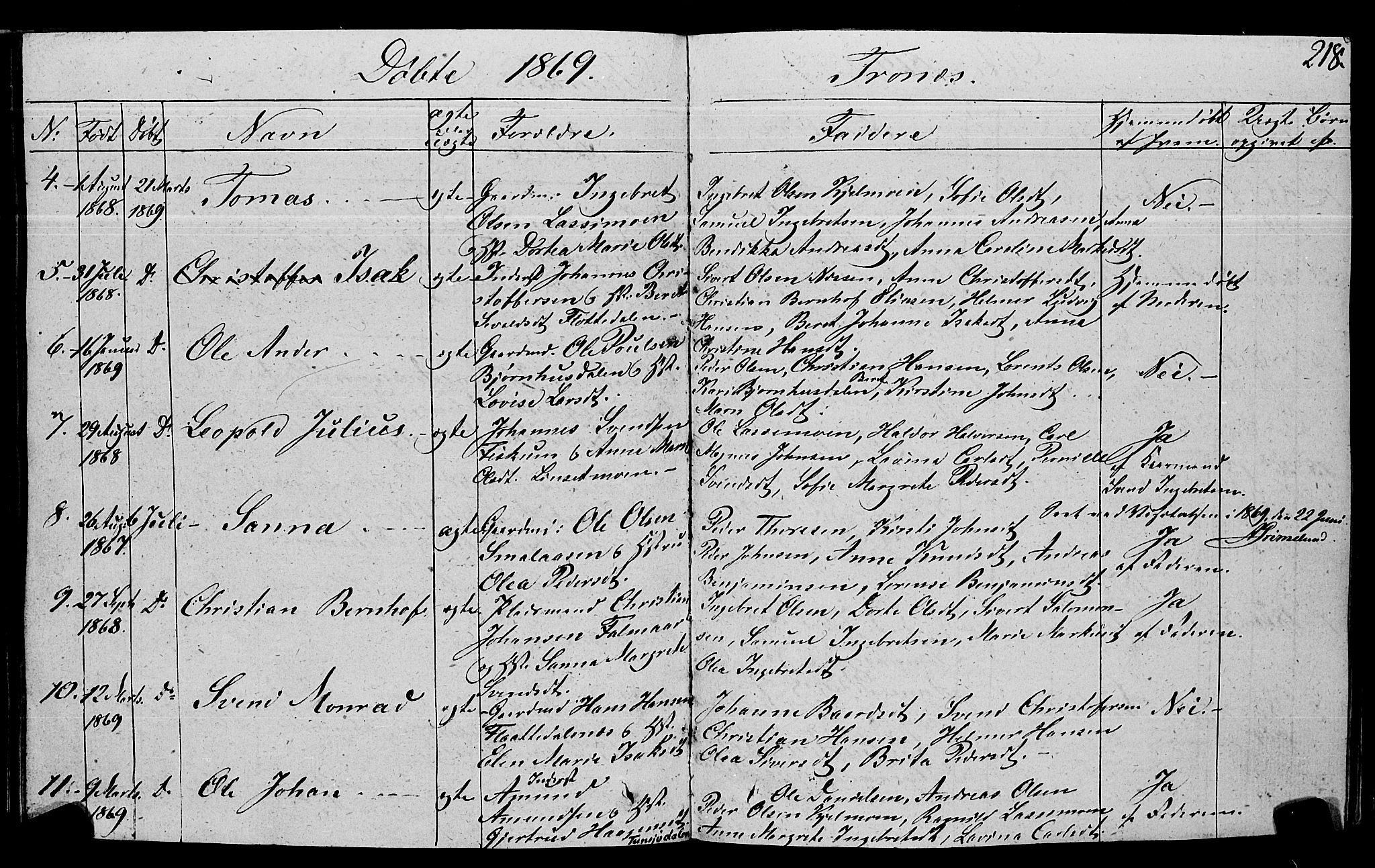 Ministerialprotokoller, klokkerbøker og fødselsregistre - Nord-Trøndelag, SAT/A-1458/762/L0538: Parish register (official) no. 762A02 /2, 1833-1879, p. 218