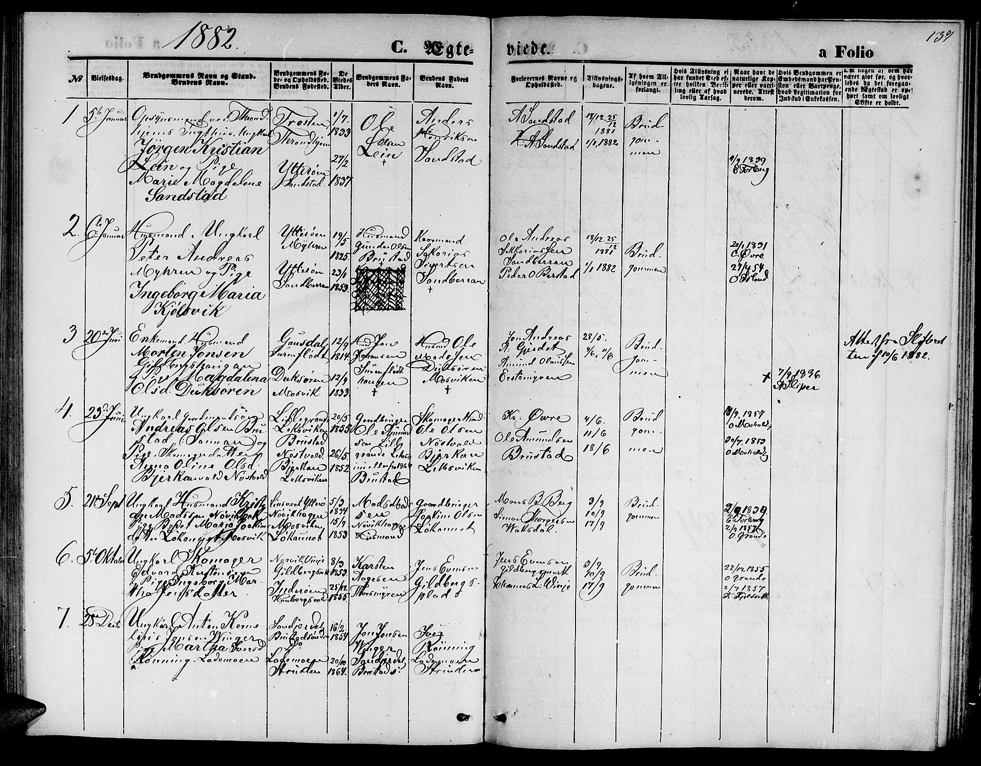 Ministerialprotokoller, klokkerbøker og fødselsregistre - Nord-Trøndelag, SAT/A-1458/722/L0225: Parish register (copy) no. 722C01, 1871-1888, p. 139