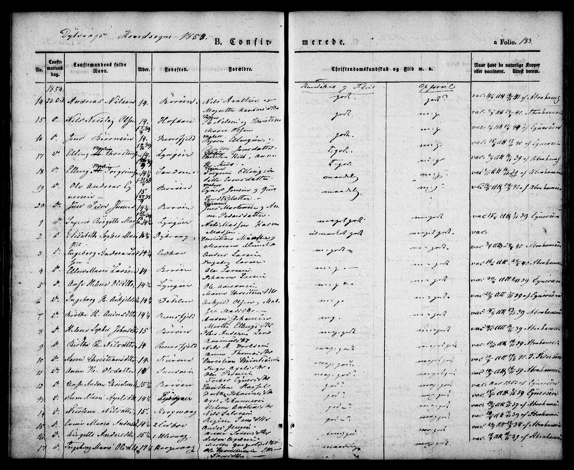 Dypvåg sokneprestkontor, SAK/1111-0007/F/Fa/Faa/L0005: Parish register (official) no. A 5, 1841-1854, p. 183