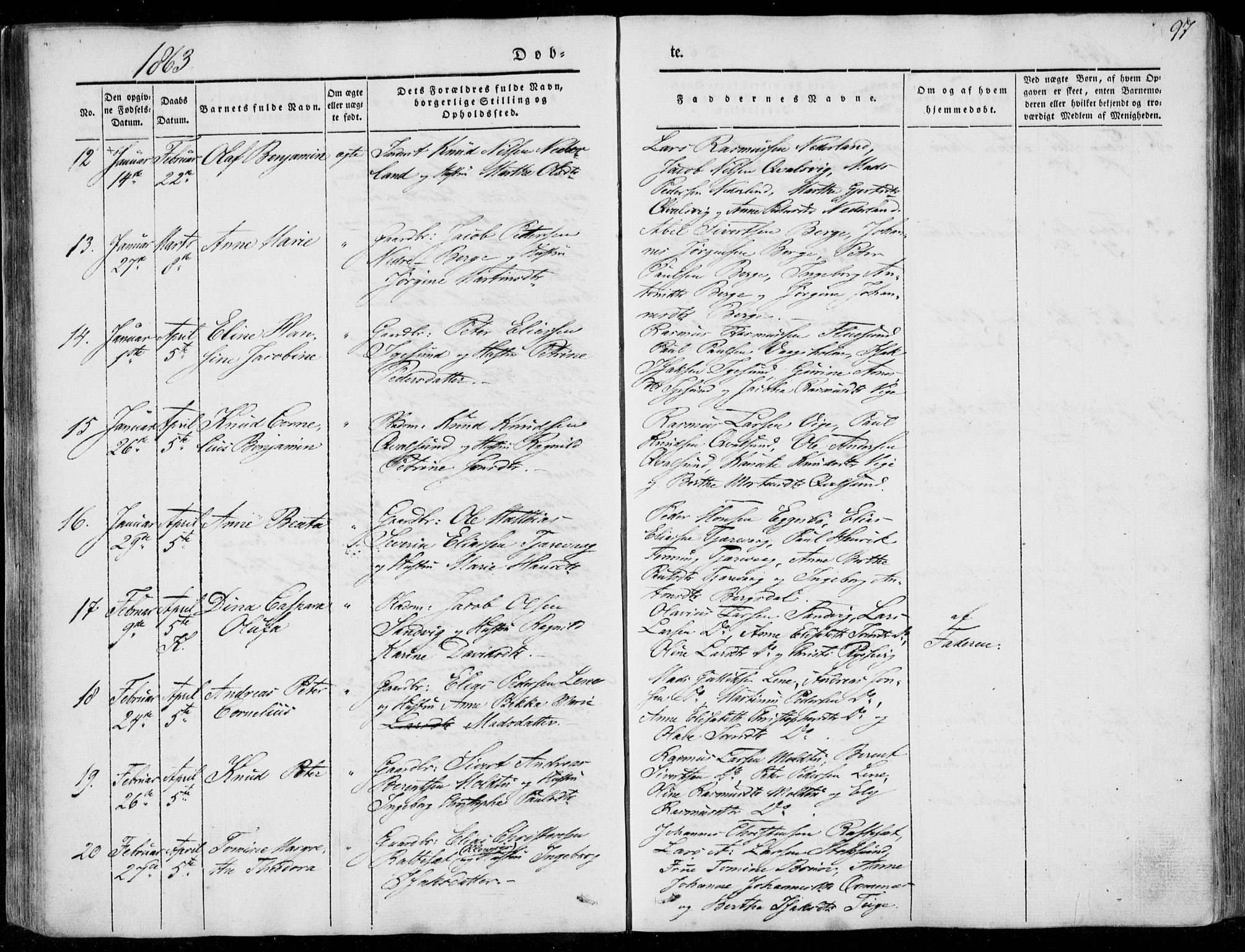 Ministerialprotokoller, klokkerbøker og fødselsregistre - Møre og Romsdal, AV/SAT-A-1454/507/L0070: Parish register (official) no. 507A05, 1842-1873, p. 97