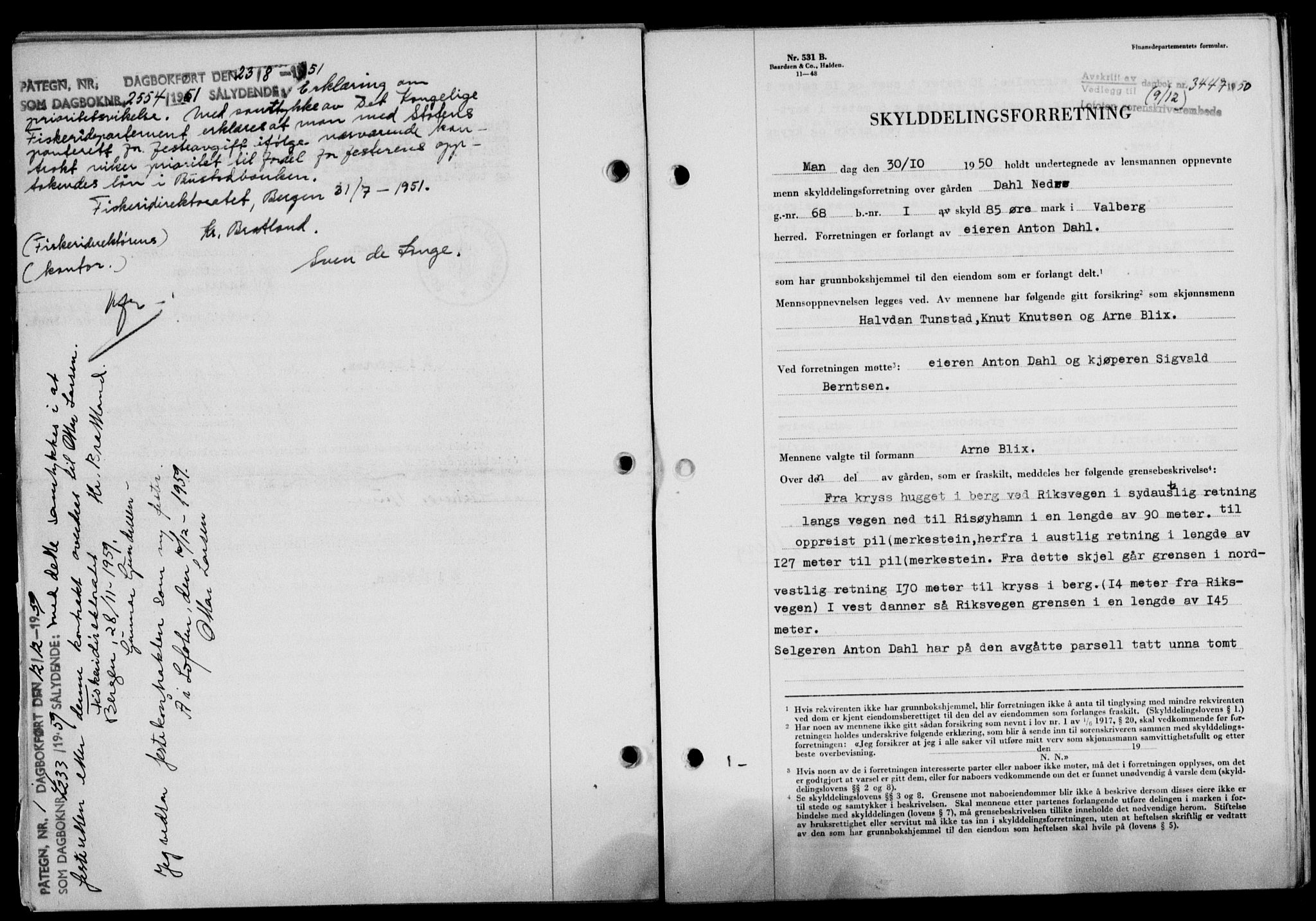 Lofoten sorenskriveri, SAT/A-0017/1/2/2C/L0025a: Mortgage book no. 25a, 1950-1951, Diary no: : 2554/1950