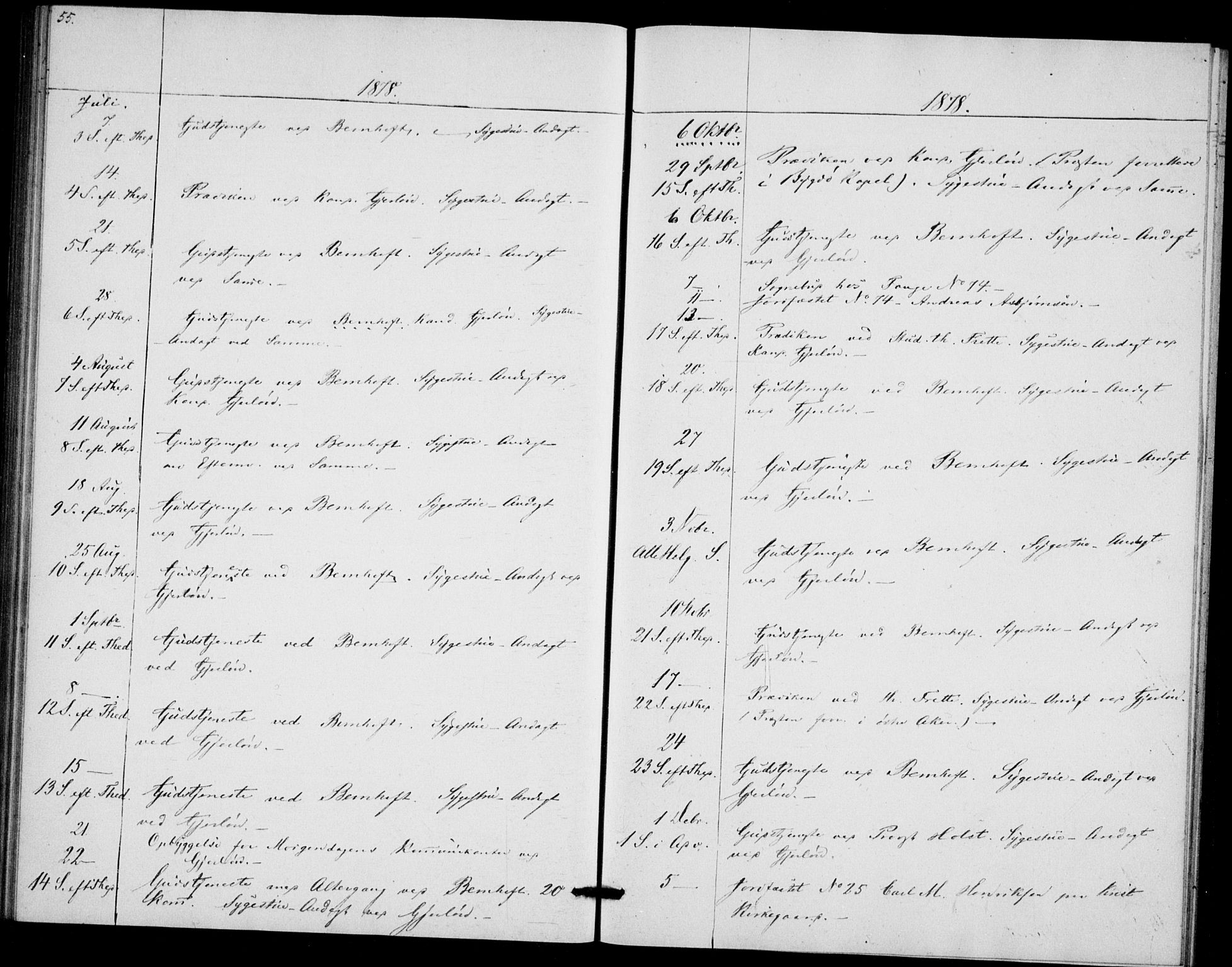 Akershus festnings slaveri Kirkebøker, SAO/A-10841/F/Fa/L0002: Parish register (official) no. 2, 1852-1883, p. 55