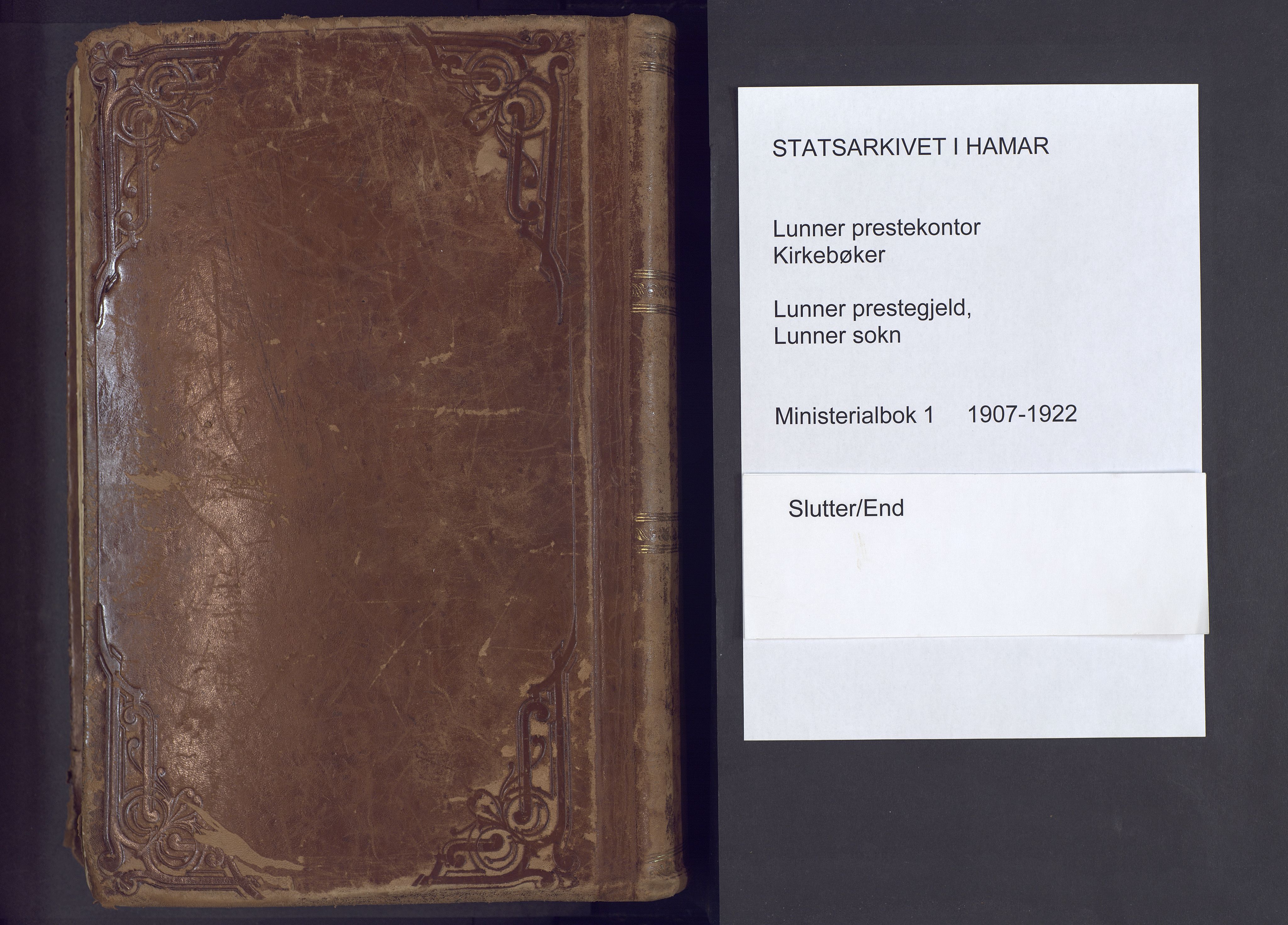 Lunner prestekontor, SAH/PREST-118/H/Ha/Haa/L0001: Parish register (official) no. 1, 1907-1922