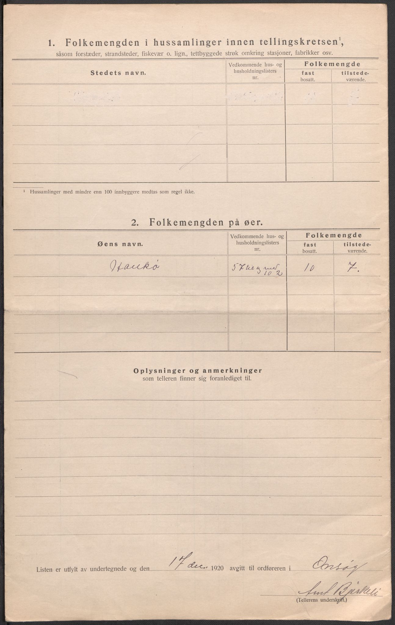 SAO, 1920 census for Onsøy, 1920, p. 56