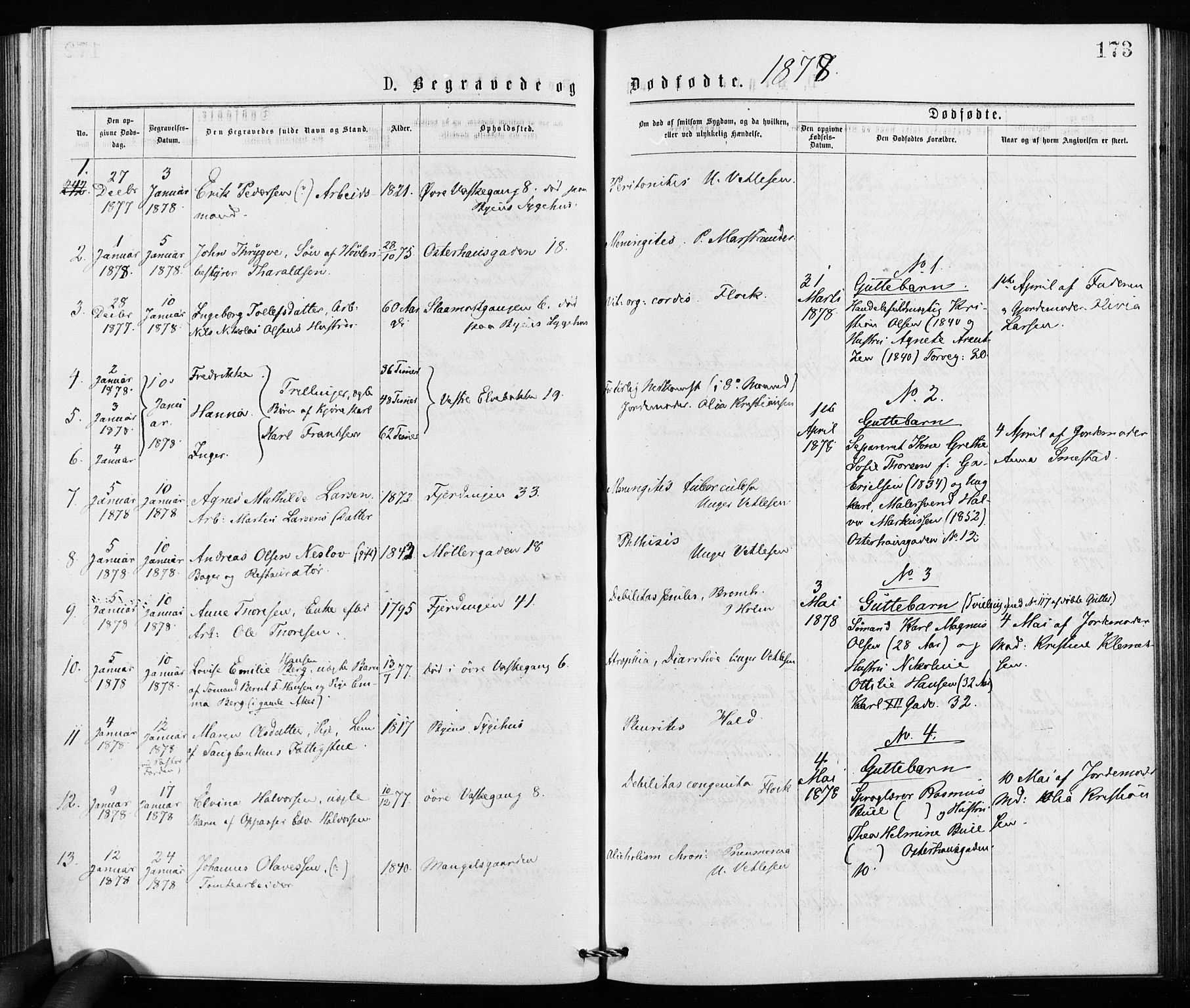 Jakob prestekontor Kirkebøker, SAO/A-10850/F/Fa/L0002: Parish register (official) no. 2, 1875-1879, p. 173