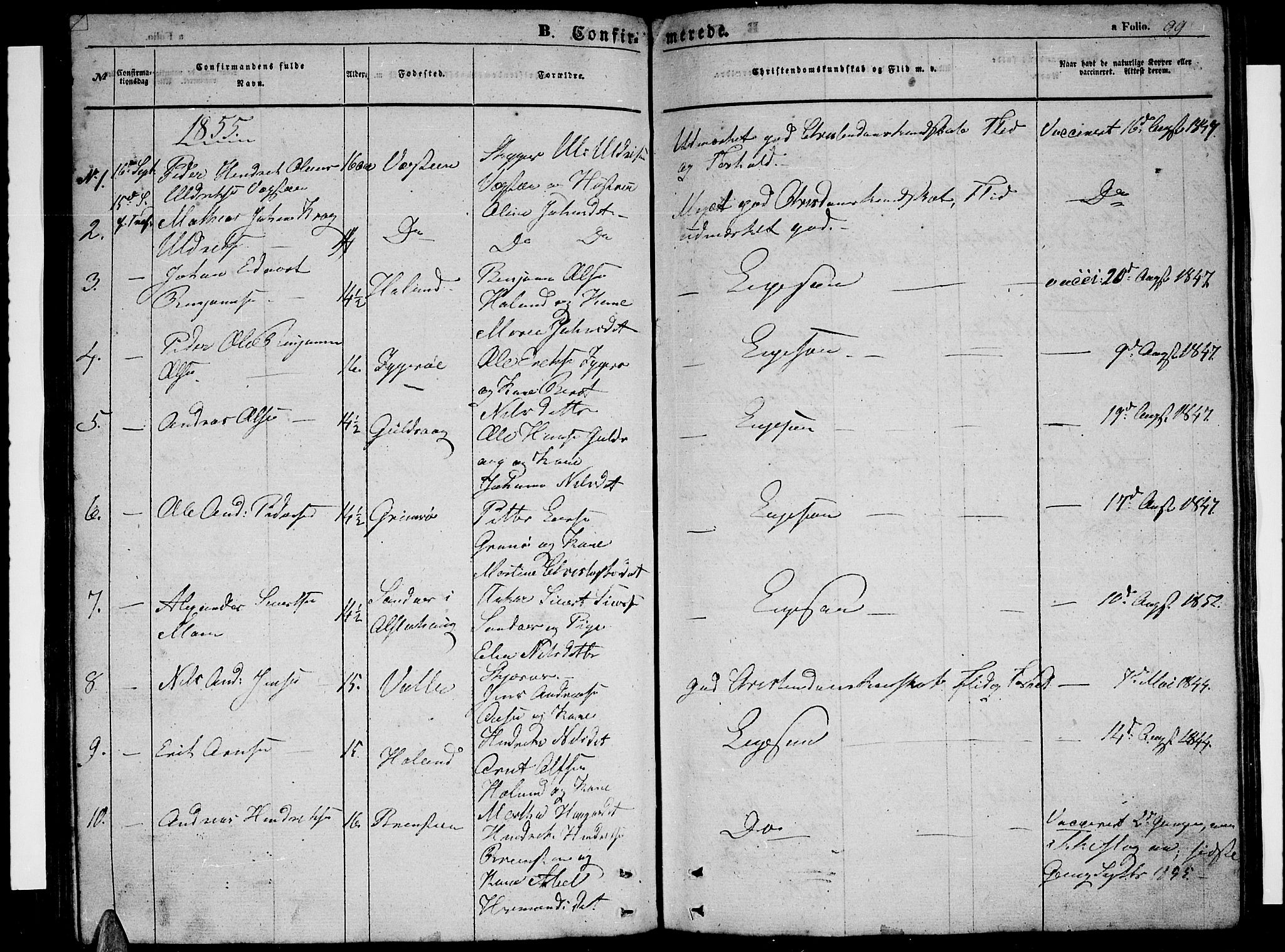Ministerialprotokoller, klokkerbøker og fødselsregistre - Nordland, SAT/A-1459/816/L0251: Parish register (copy) no. 816C01, 1852-1870, p. 99