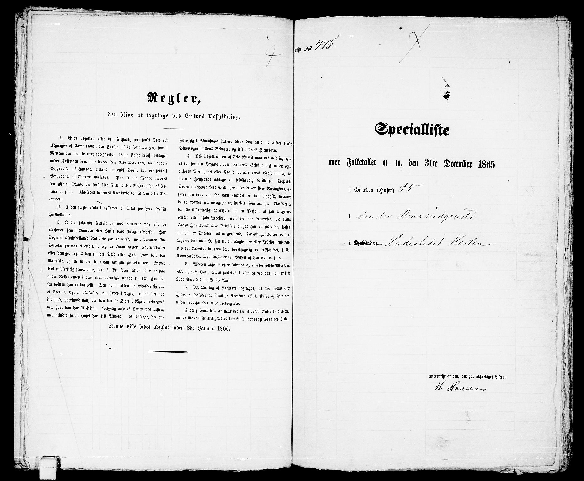 RA, 1865 census for Horten, 1865, p. 995