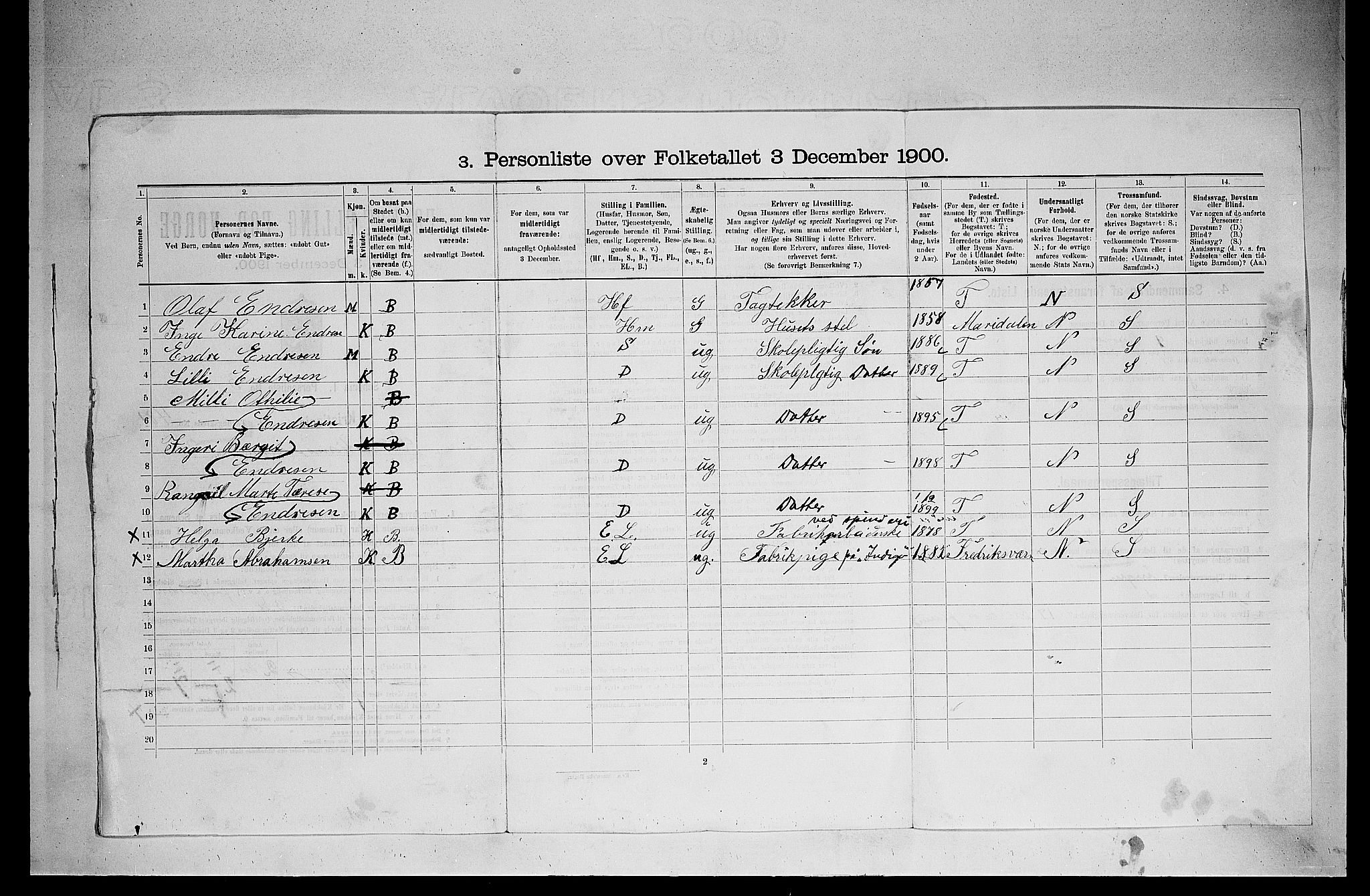 SAO, 1900 census for Kristiania, 1900, p. 12569