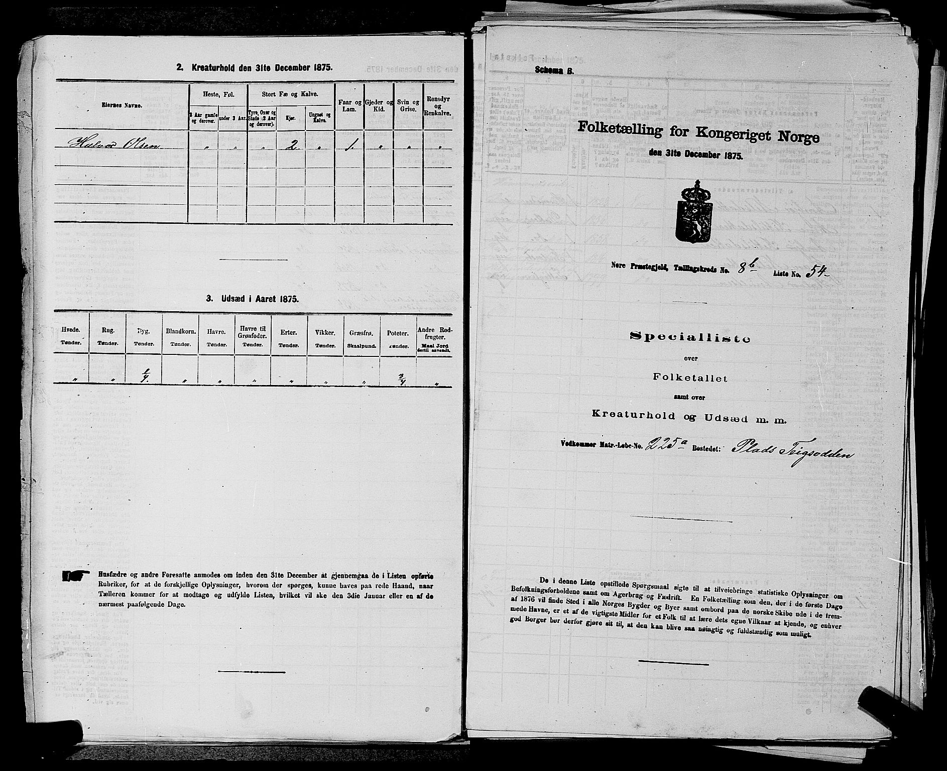 SAKO, 1875 census for 0633P Nore, 1875, p. 1030