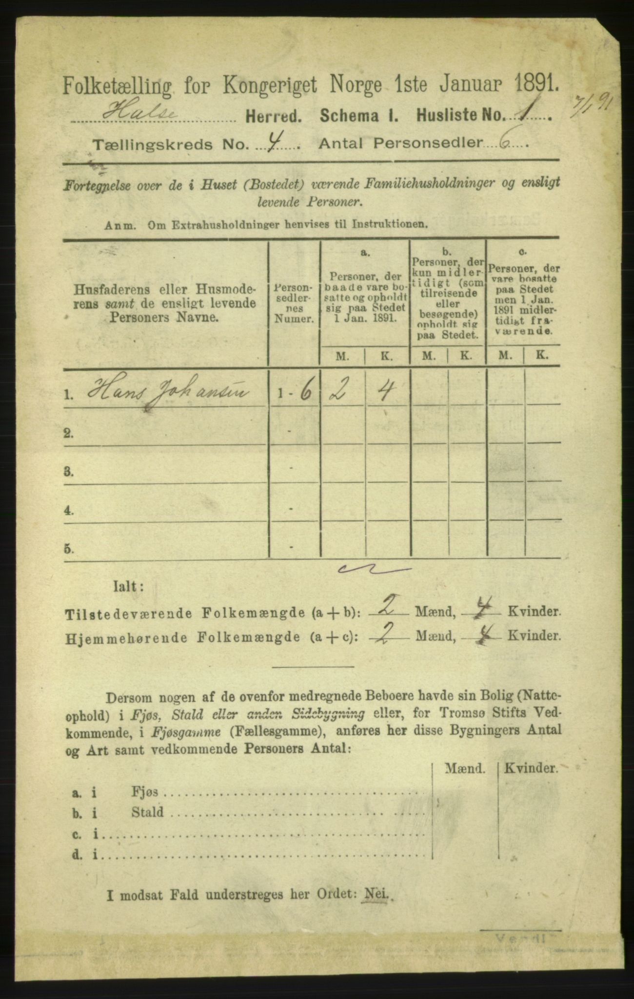 RA, 1891 census for 1571 Halsa, 1891, p. 938