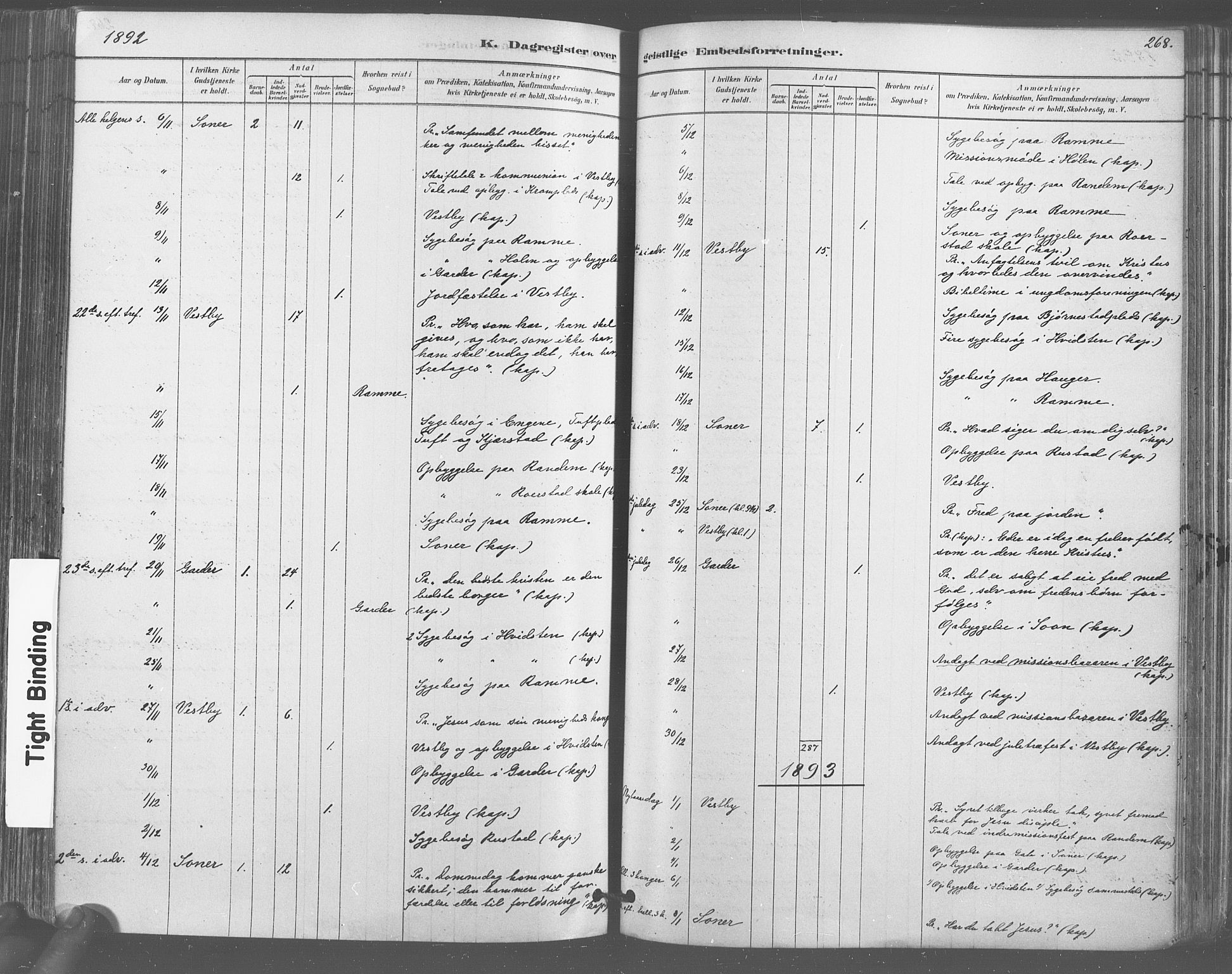 Vestby prestekontor Kirkebøker, AV/SAO-A-10893/F/Fa/L0009: Parish register (official) no. I 9, 1878-1900, p. 268