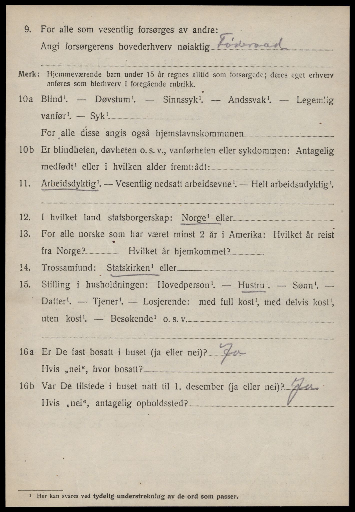 SAT, 1920 census for Vatne, 1920, p. 2239