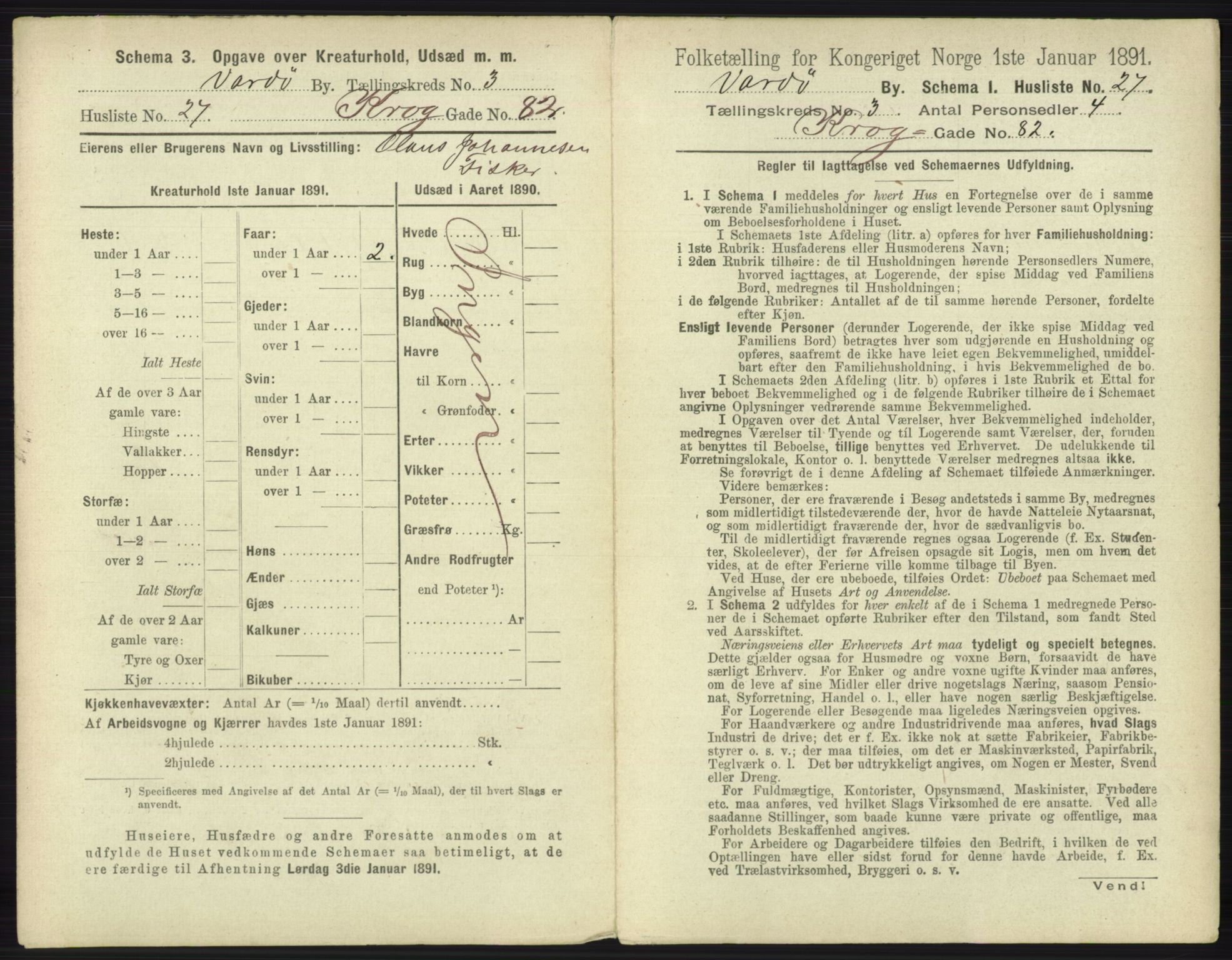 RA, 1891 census for 2002 Vardø, 1891, p. 1533