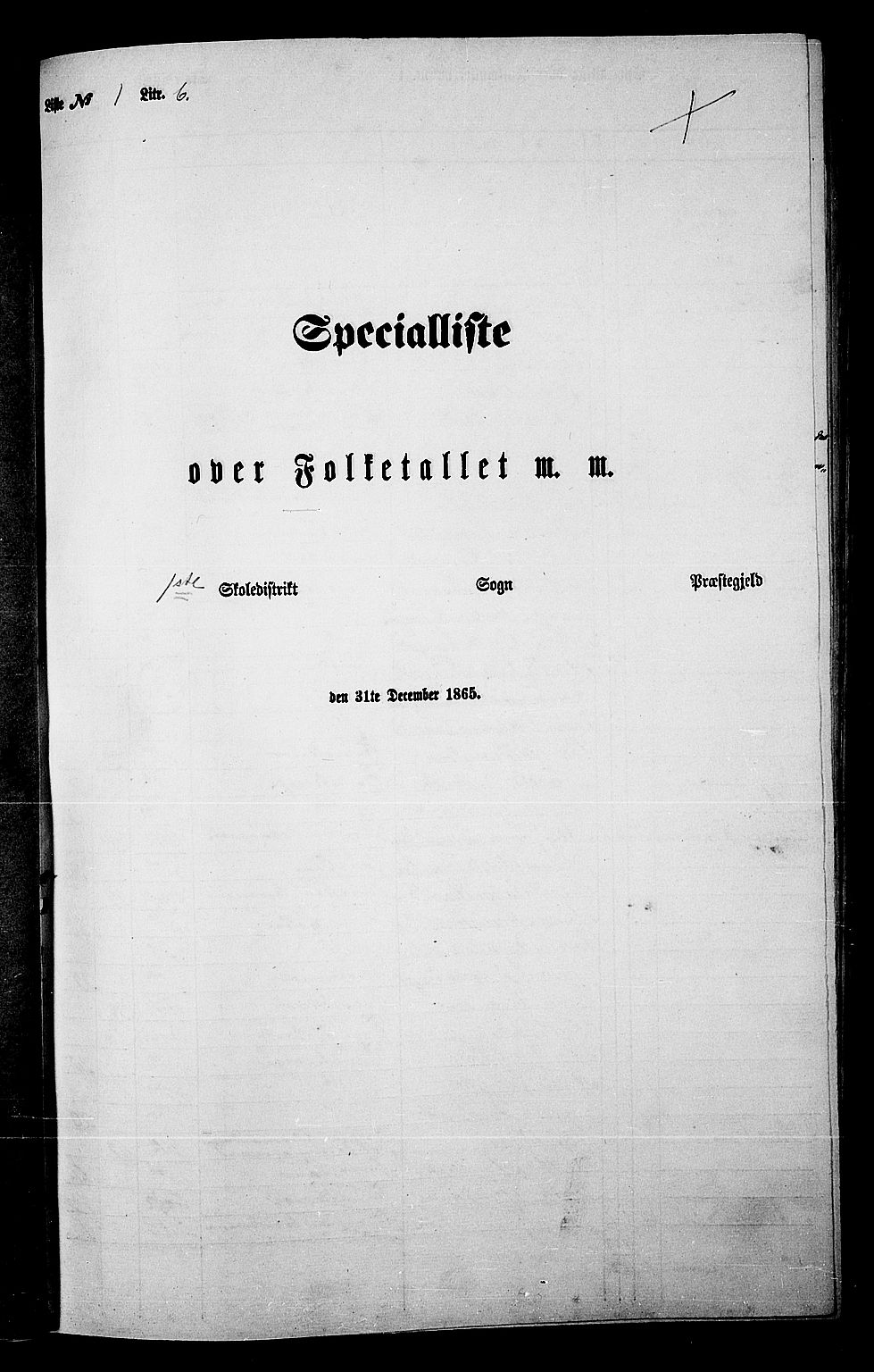 RA, 1865 census for Flesberg, 1865, p. 26