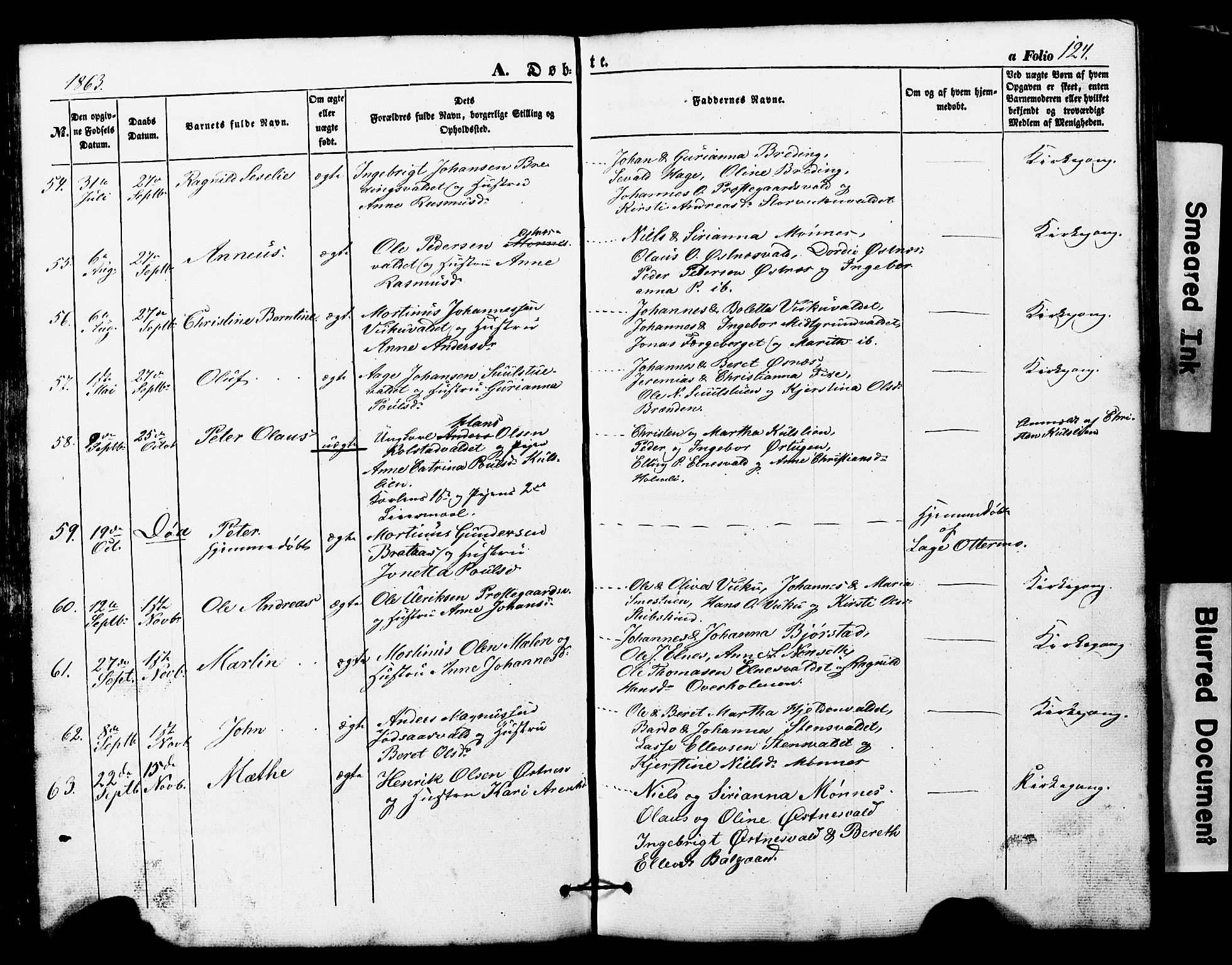 Ministerialprotokoller, klokkerbøker og fødselsregistre - Nord-Trøndelag, SAT/A-1458/724/L0268: Parish register (copy) no. 724C04, 1846-1878, p. 124