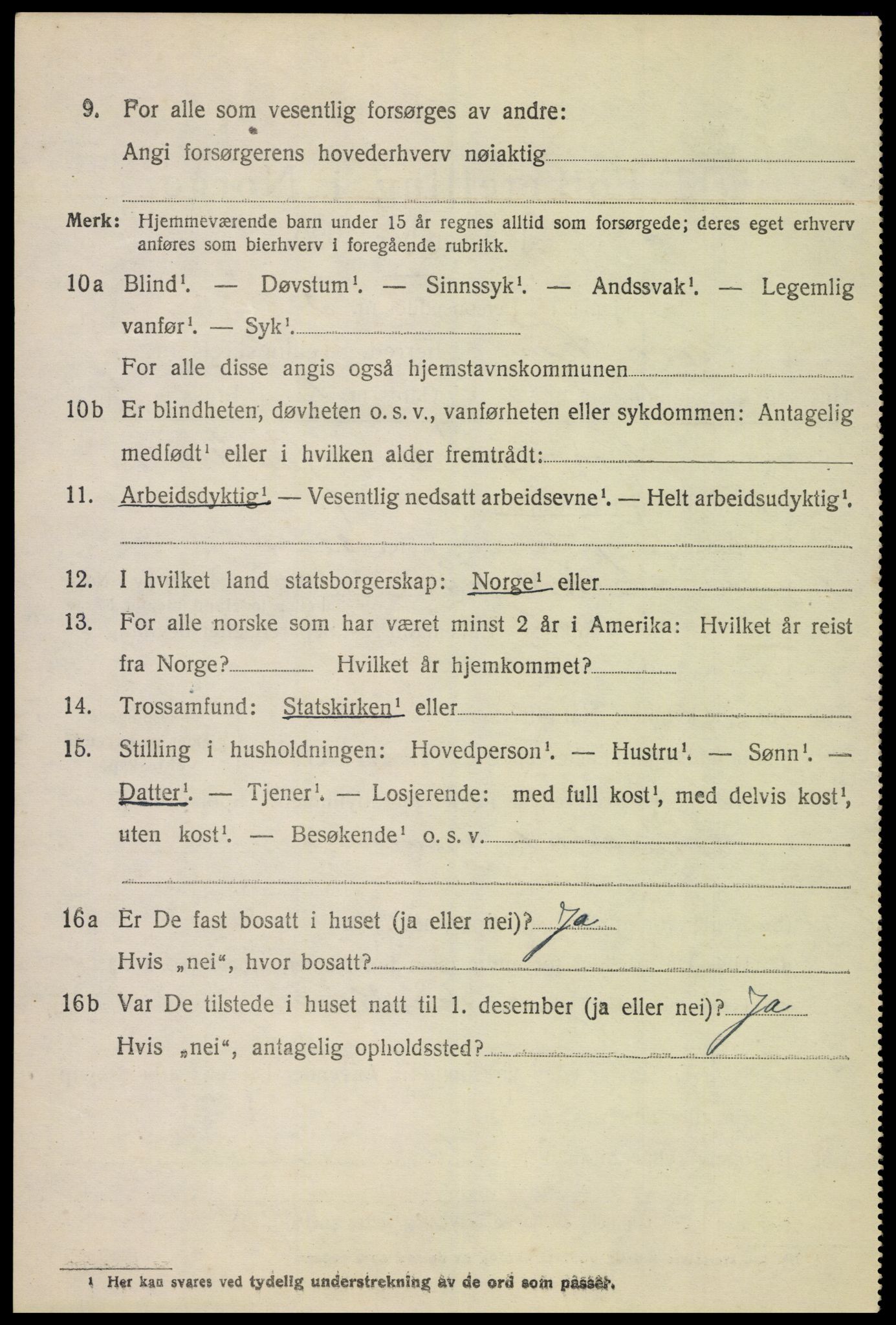 SAH, 1920 census for Nord-Fron, 1920, p. 2707