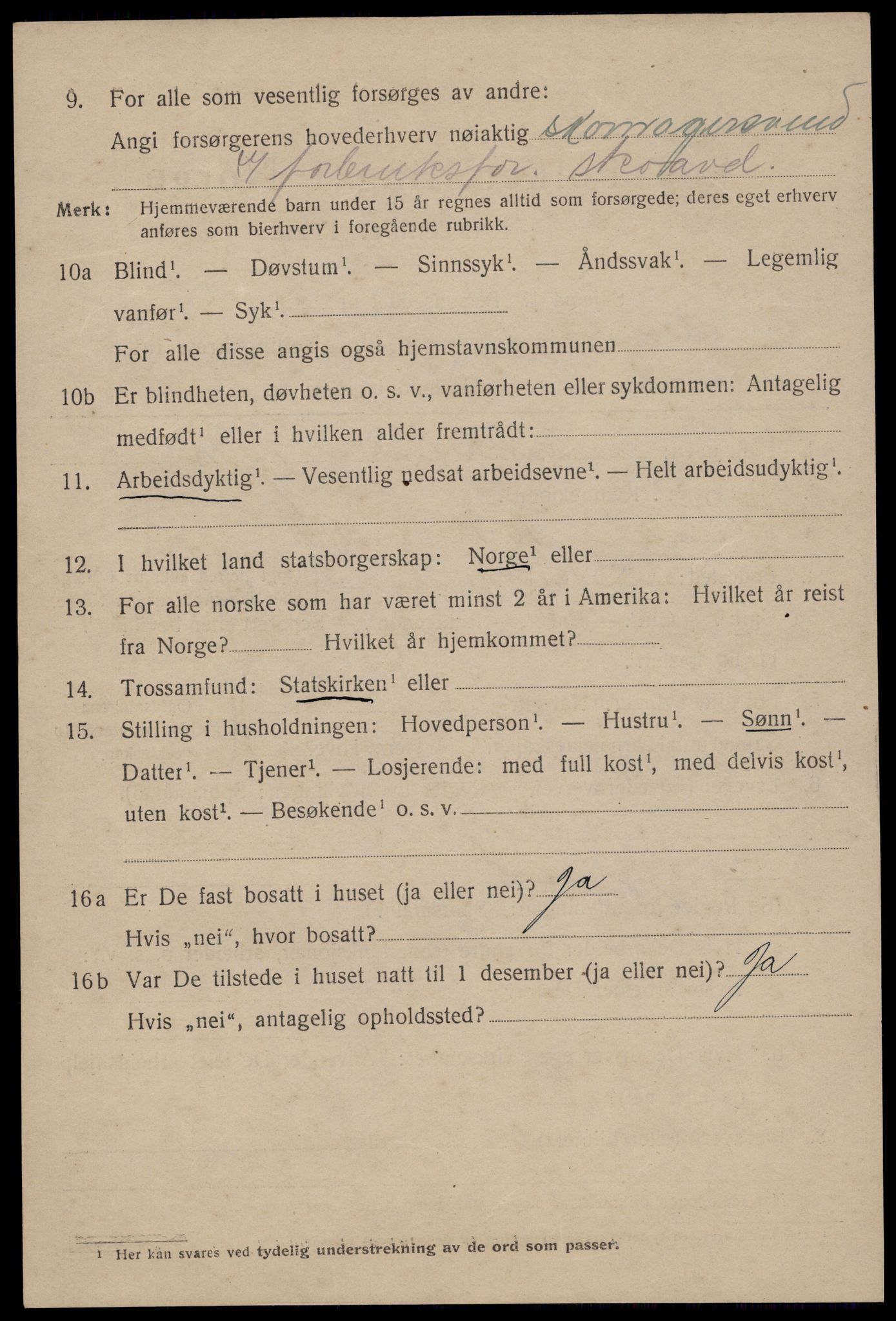 SAST, 1920 census for Stavanger, 1920, p. 44797