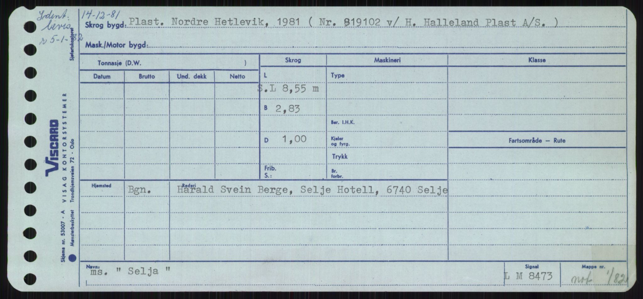 Sjøfartsdirektoratet med forløpere, Skipsmålingen, RA/S-1627/H/Ha/L0005/0001: Fartøy, S-Sven / Fartøy, S-Skji, p. 303