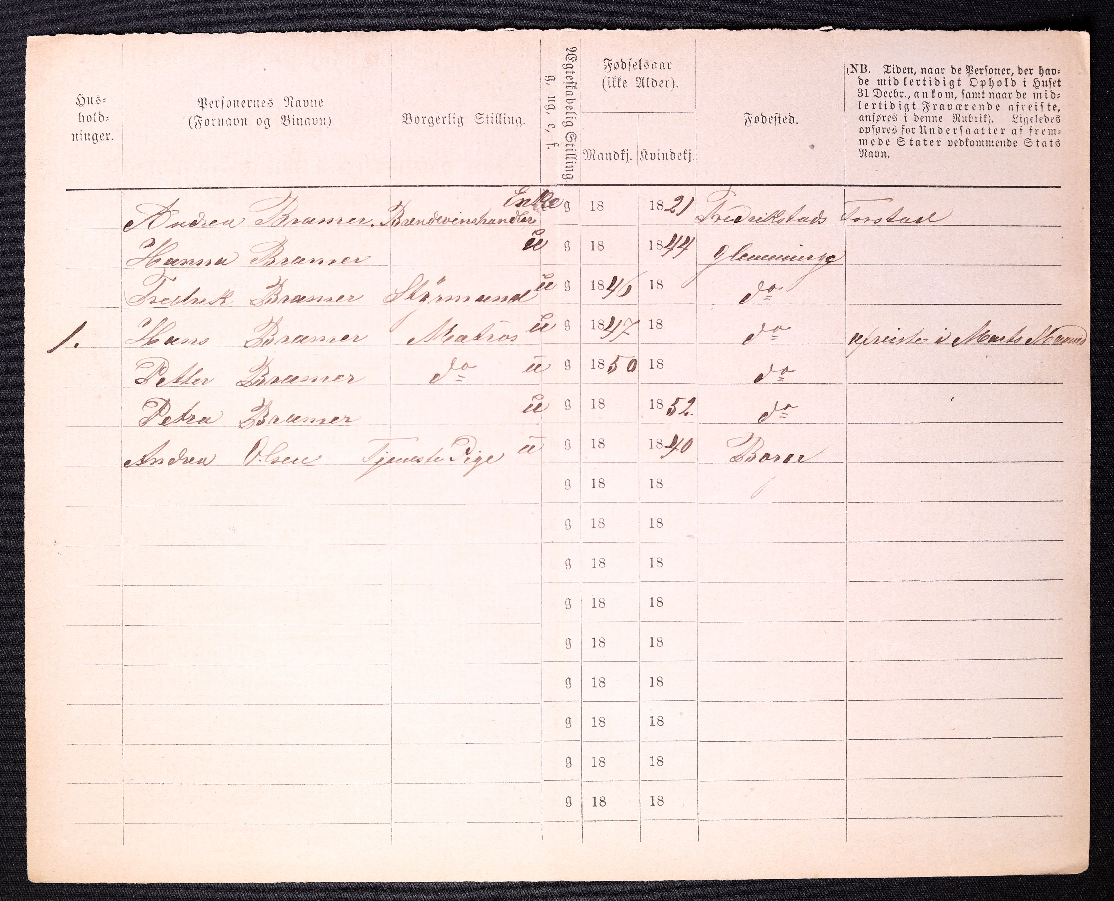 RA, 1870 census for 0103 Fredrikstad, 1870, p. 214