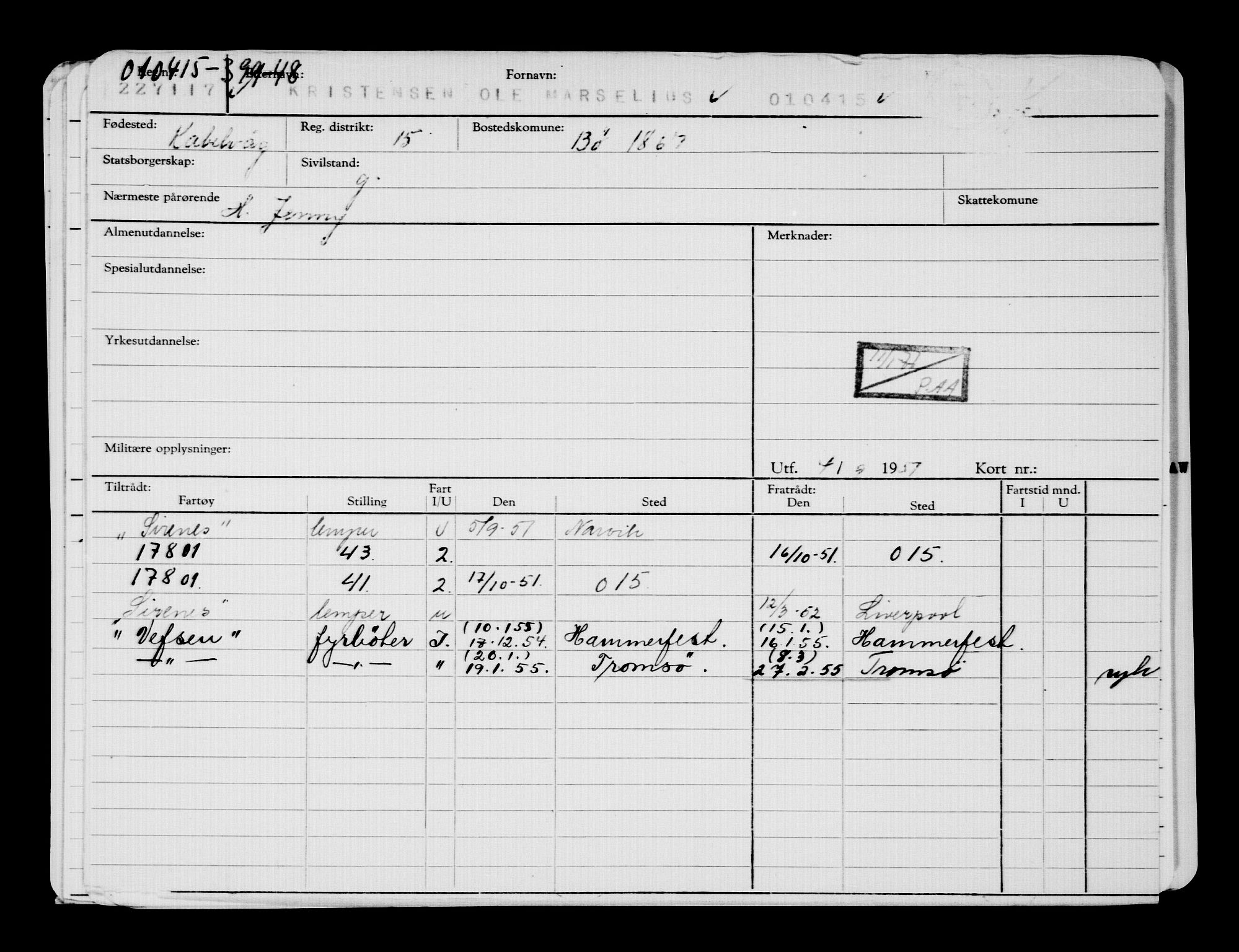 Direktoratet for sjømenn, AV/RA-S-3545/G/Gb/L0128: Hovedkort, 1915, p. 574