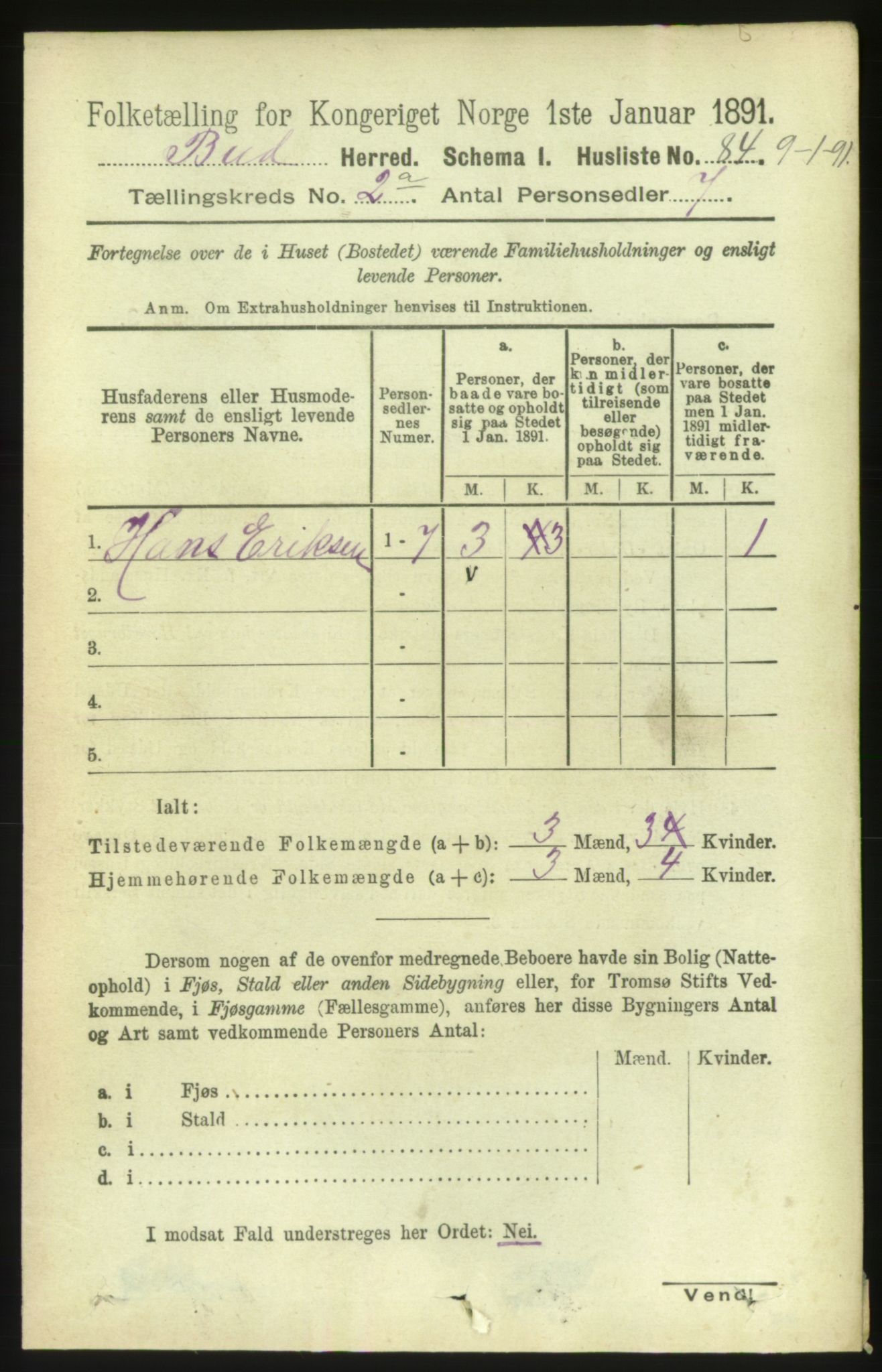 RA, 1891 census for 1549 Bud, 1891, p. 733