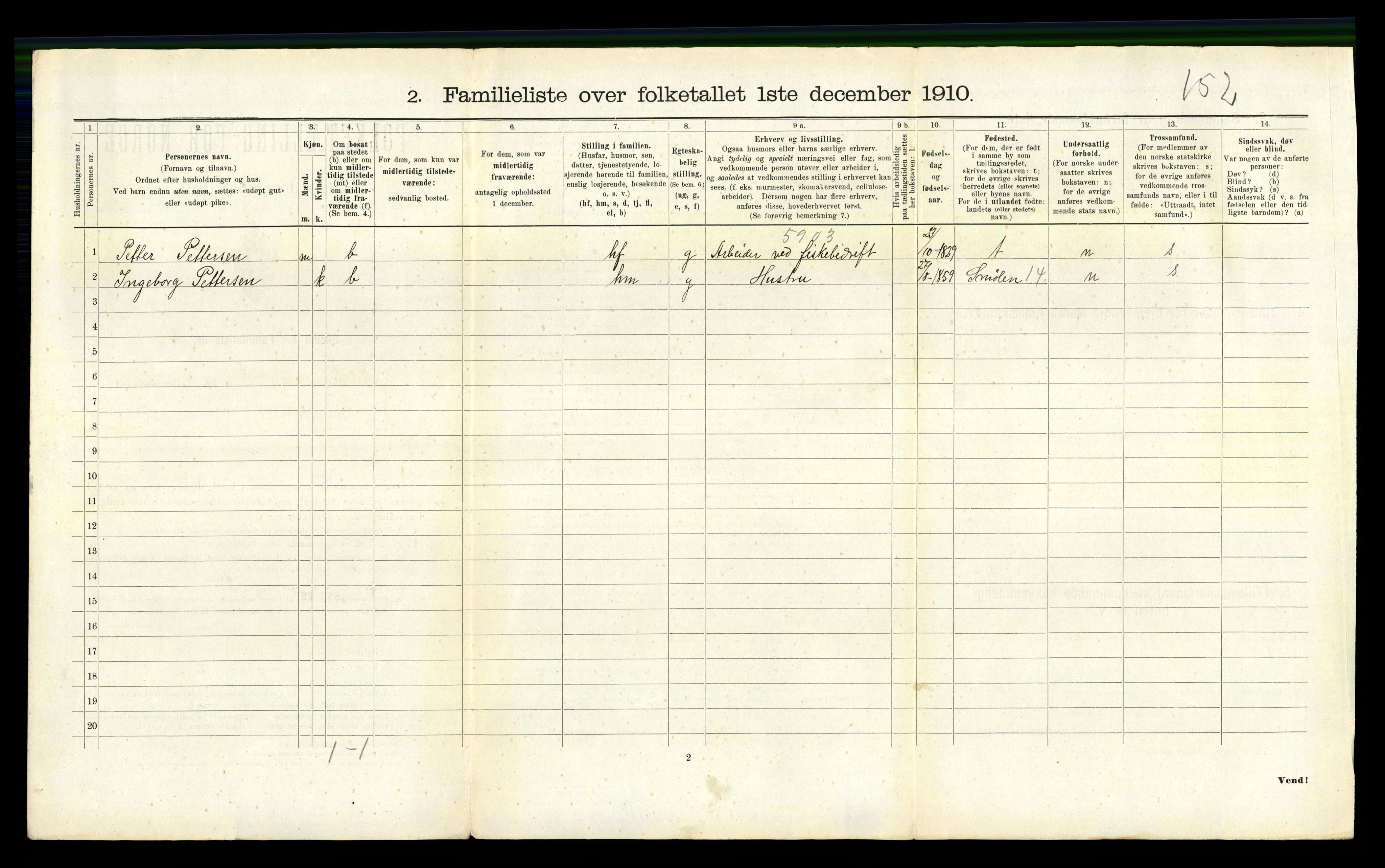 RA, 1910 census for Kristiansund, 1910, p. 7620