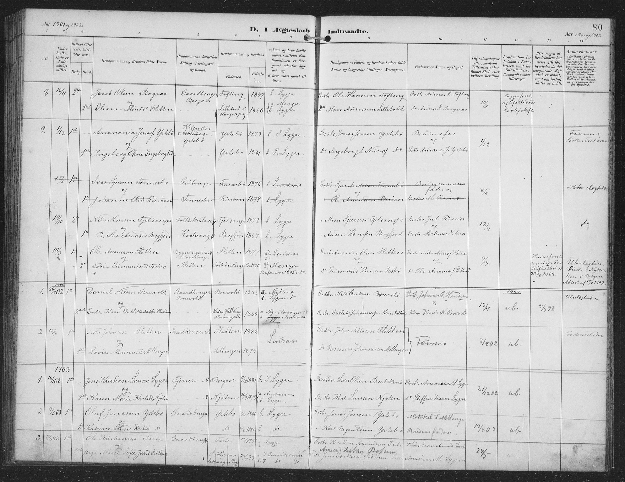 Alversund Sokneprestembete, SAB/A-73901/H/Ha/Hab: Parish register (copy) no. B 4, 1897-1914, p. 80