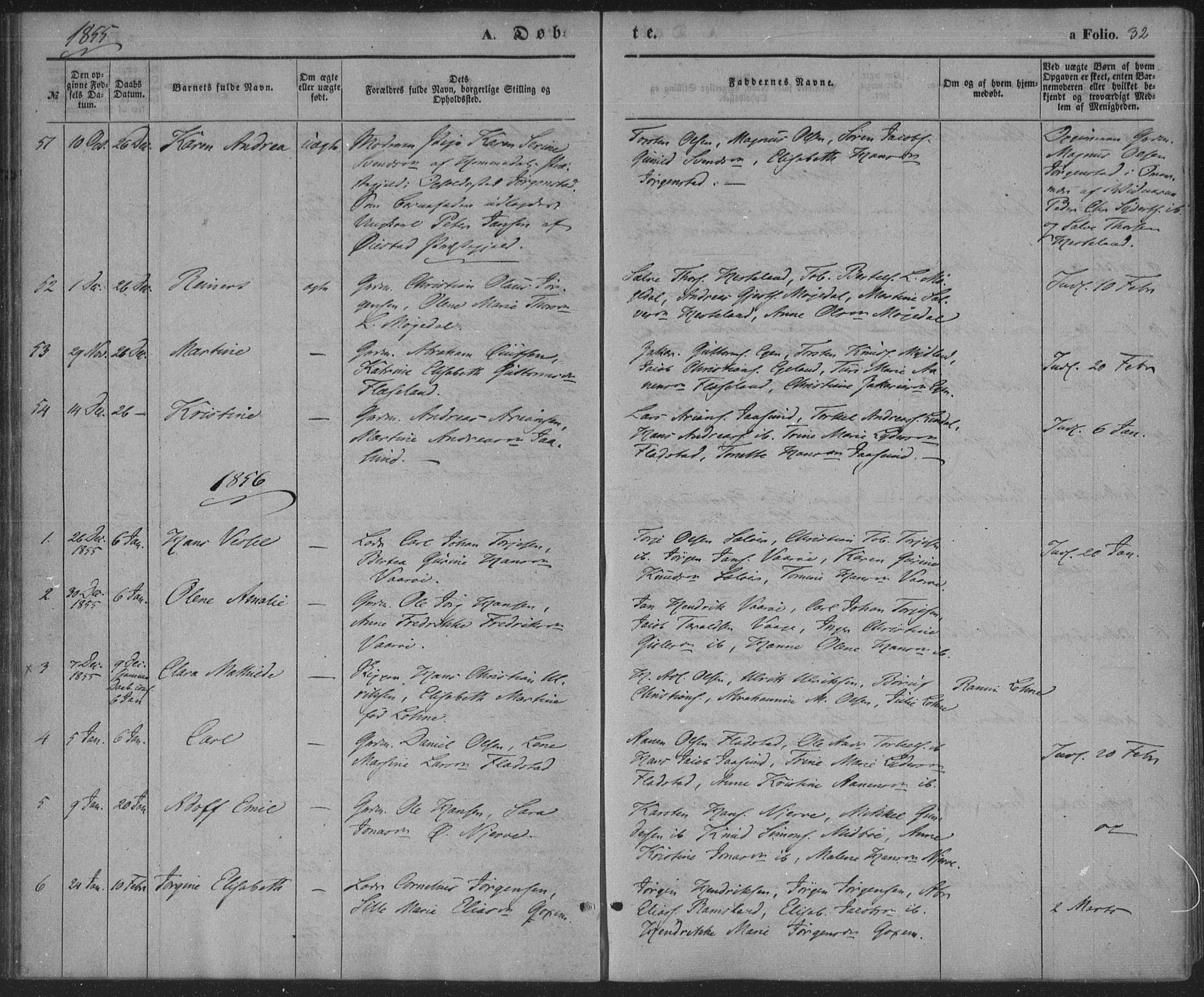 Sør-Audnedal sokneprestkontor, AV/SAK-1111-0039/F/Fa/Faa/L0002: Parish register (official) no. A 2, 1848-1867, p. 32