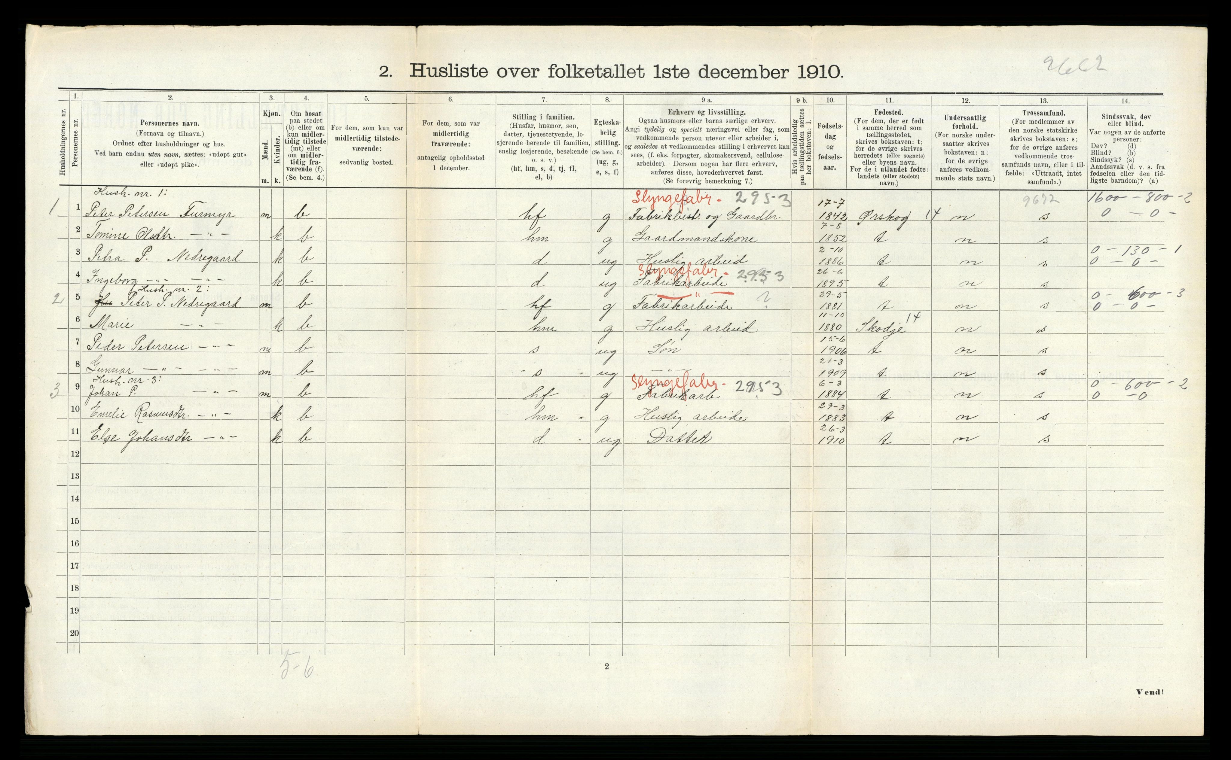 RA, 1910 census for Borgund, 1910, p. 550