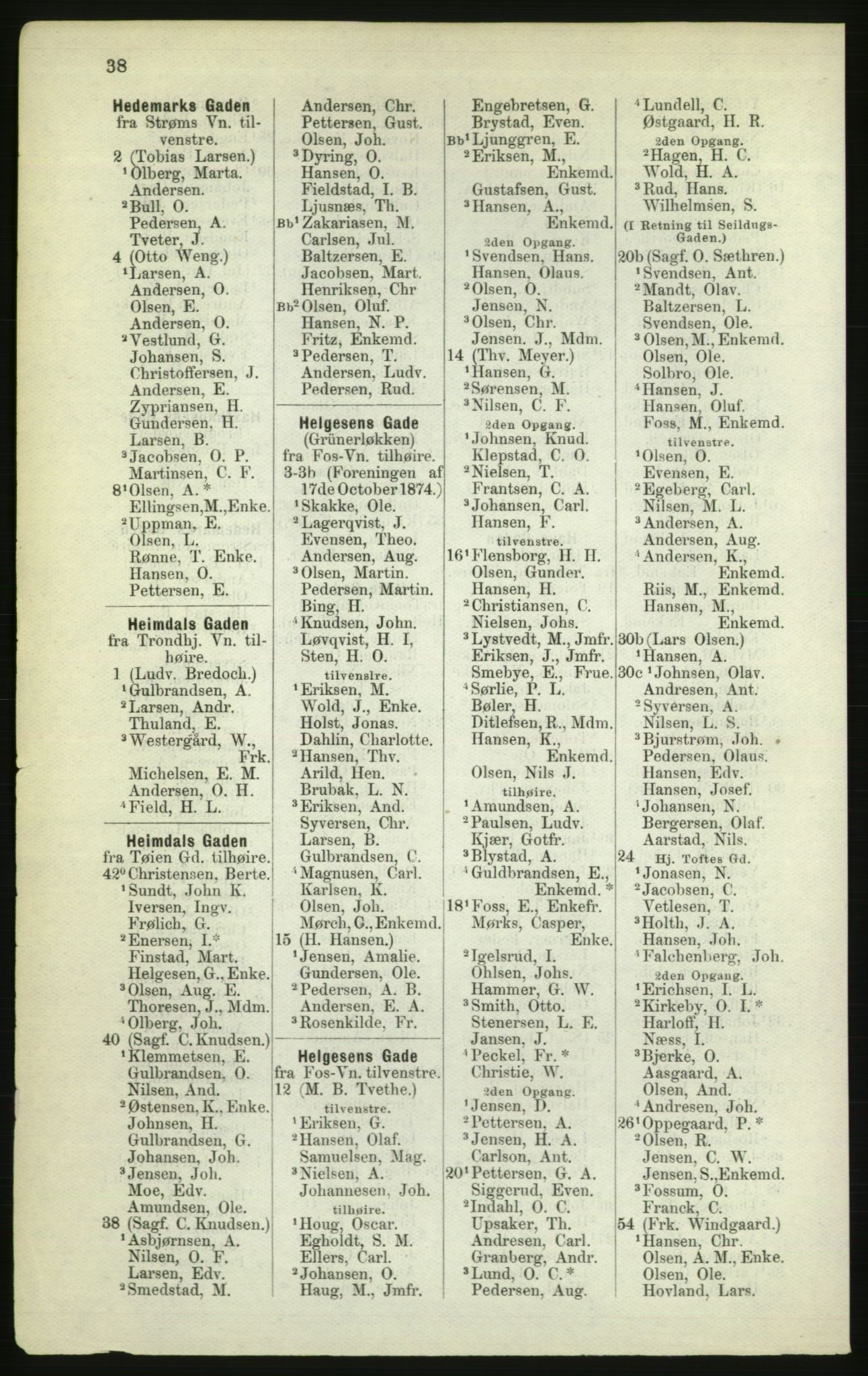 Kristiania/Oslo adressebok, PUBL/-, 1882, p. 38