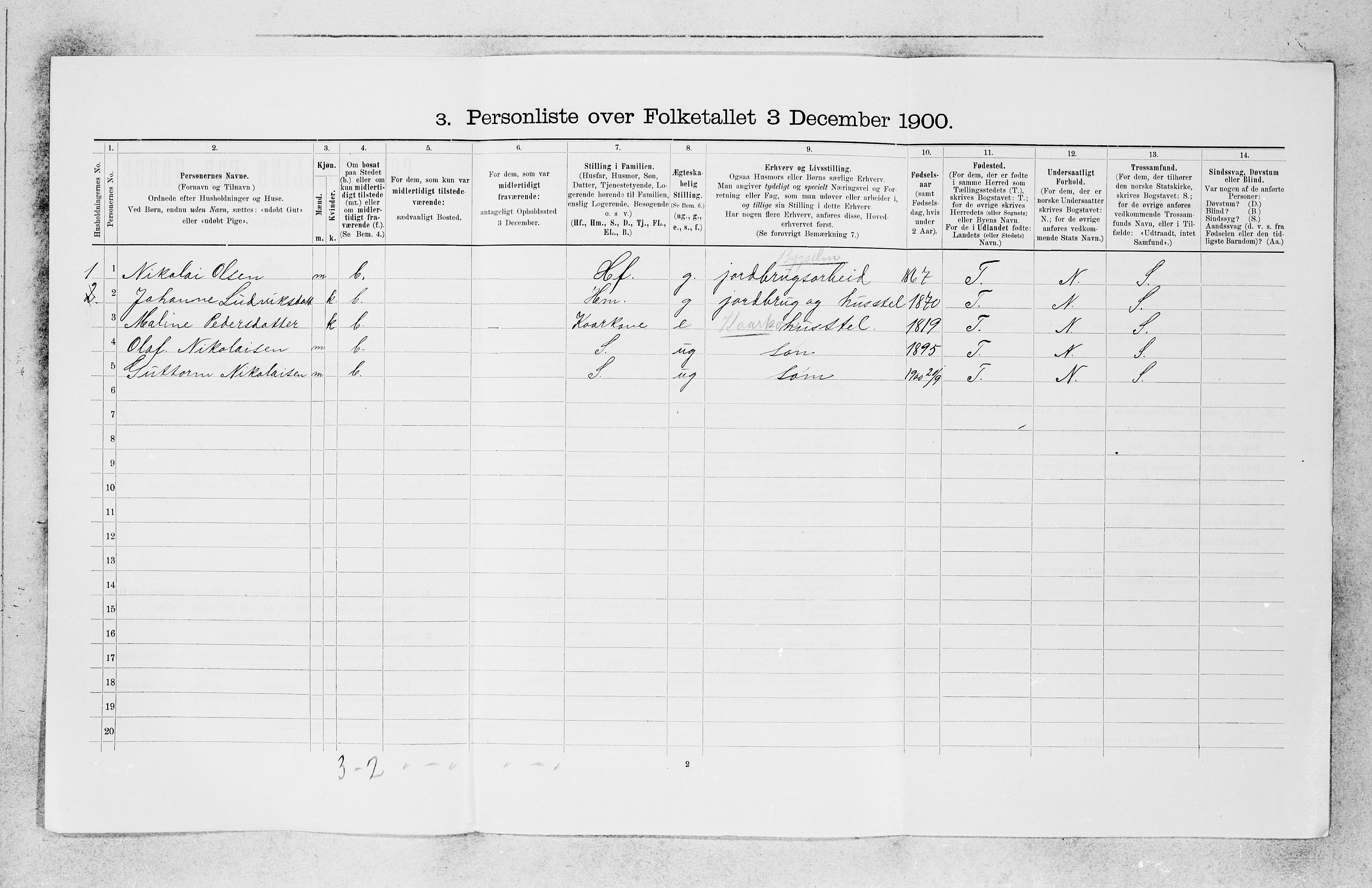 SAB, 1900 census for Førde, 1900, p. 608