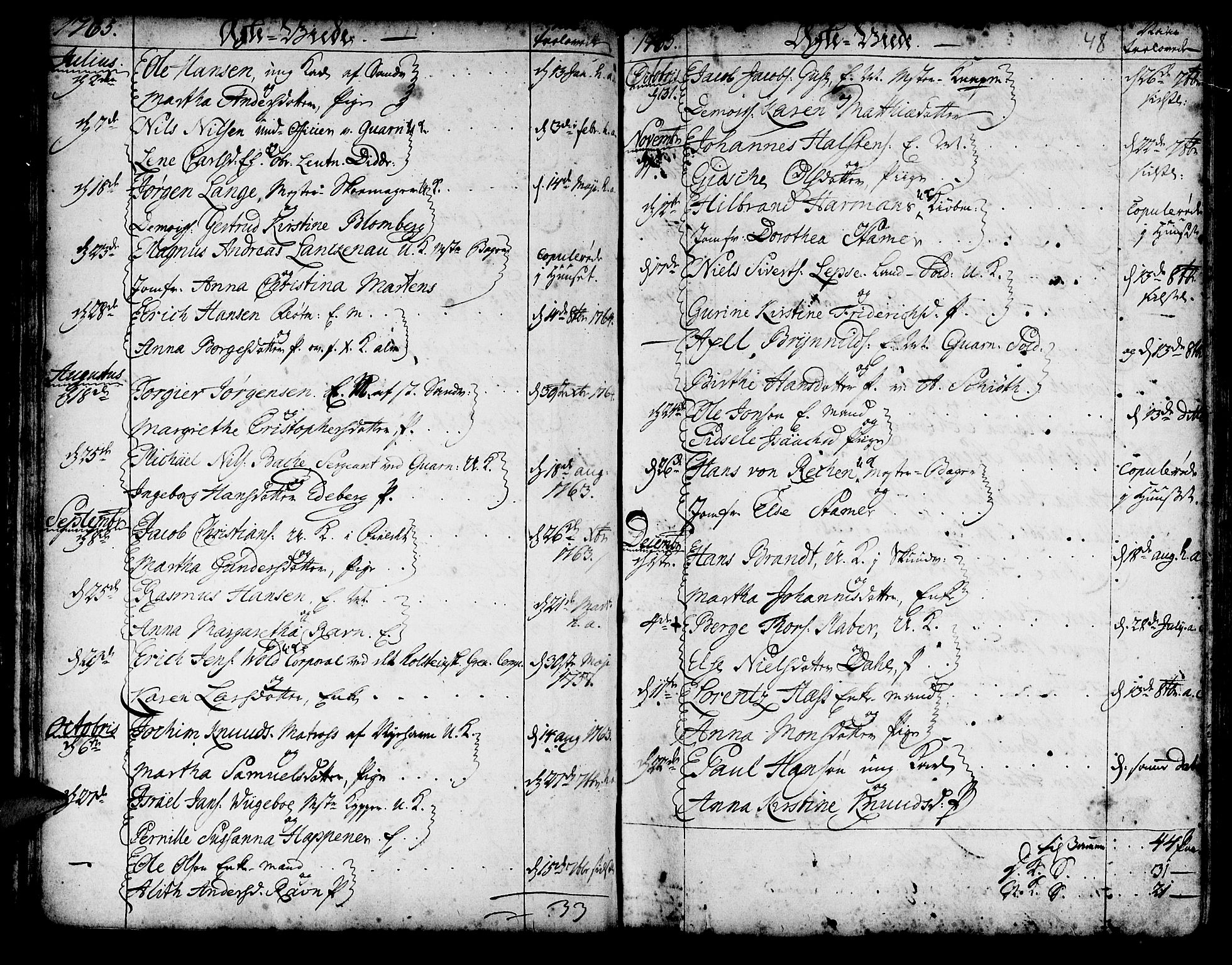 Korskirken sokneprestembete, SAB/A-76101/H/Haa/L0009: Parish register (official) no. A 9, 1743-1861, p. 48