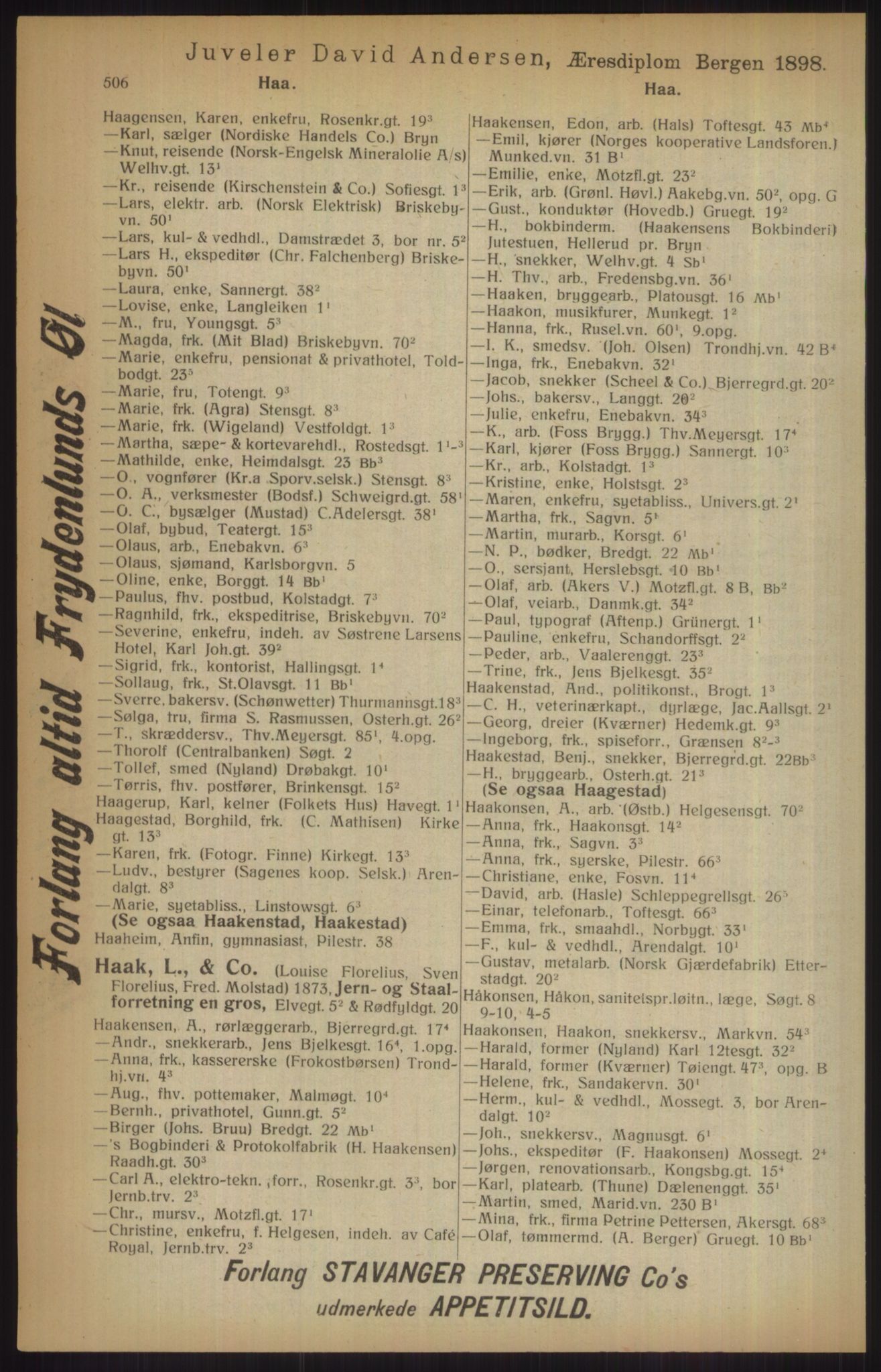 Kristiania/Oslo adressebok, PUBL/-, 1915, p. 506
